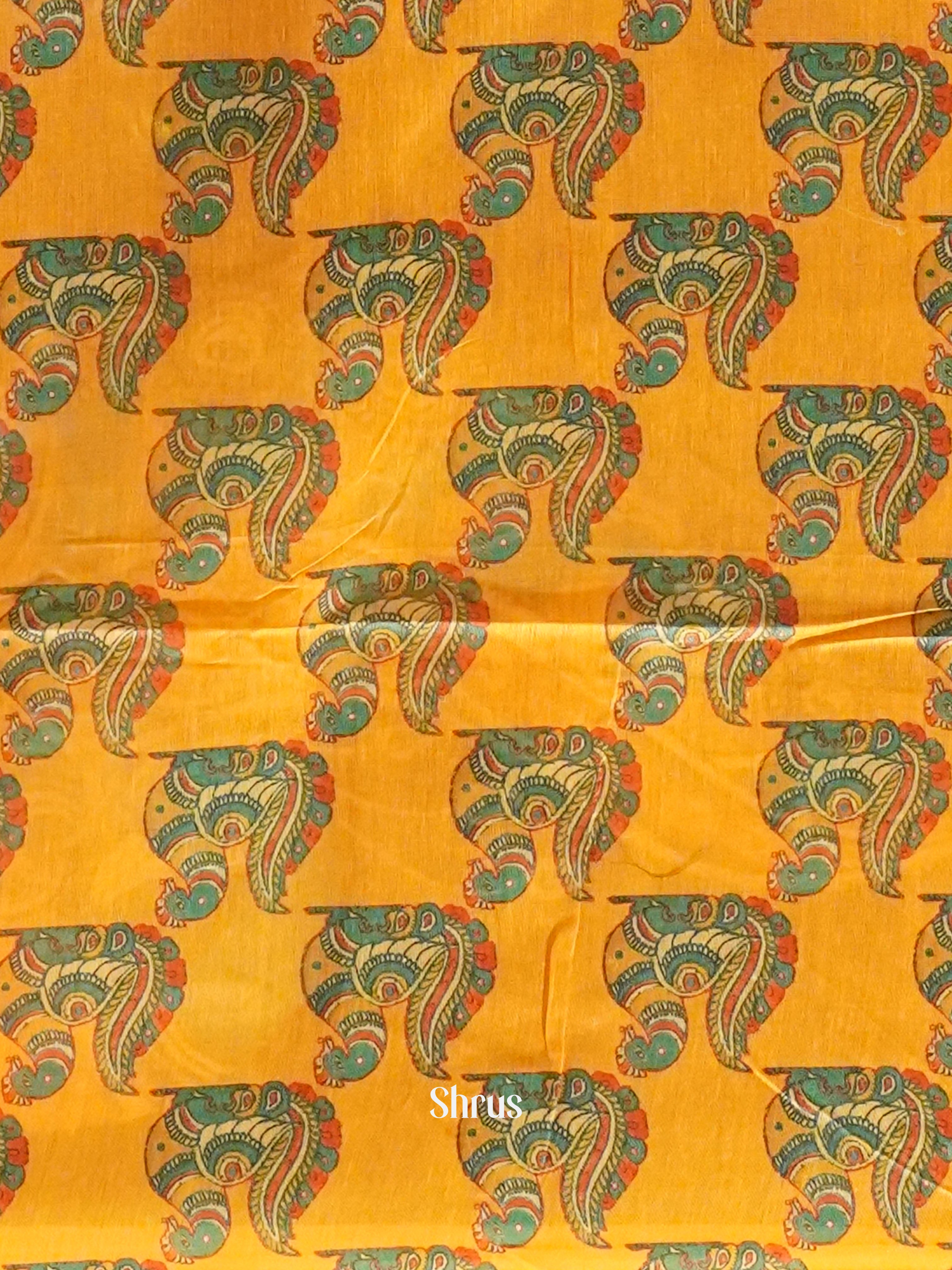 Black & Yellow -Semi Chanderi - Shop on ShrusEternity.com