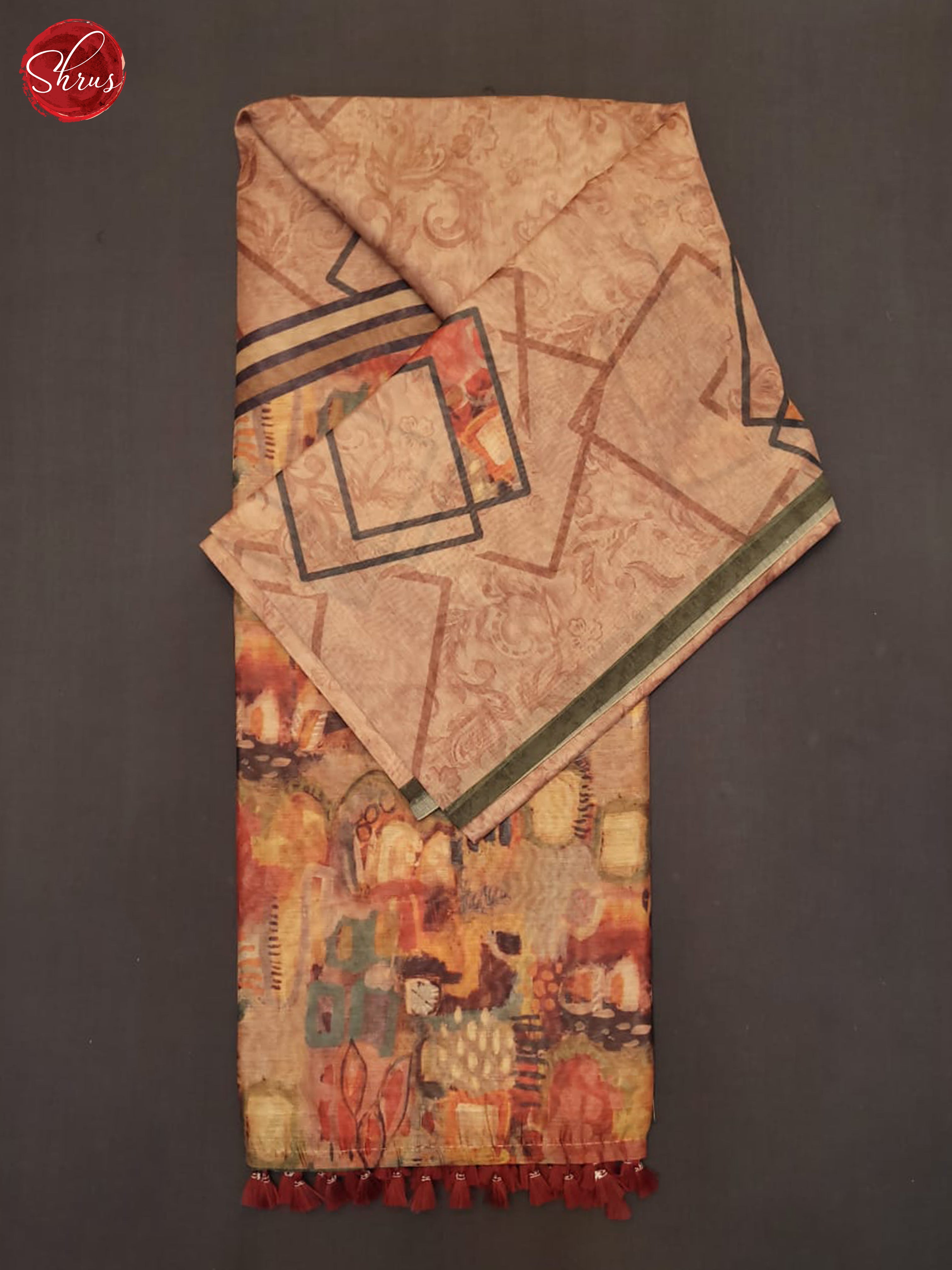 Dark Onion & Green - Semi Chanderi Saree - Shop on ShrusEternity.com