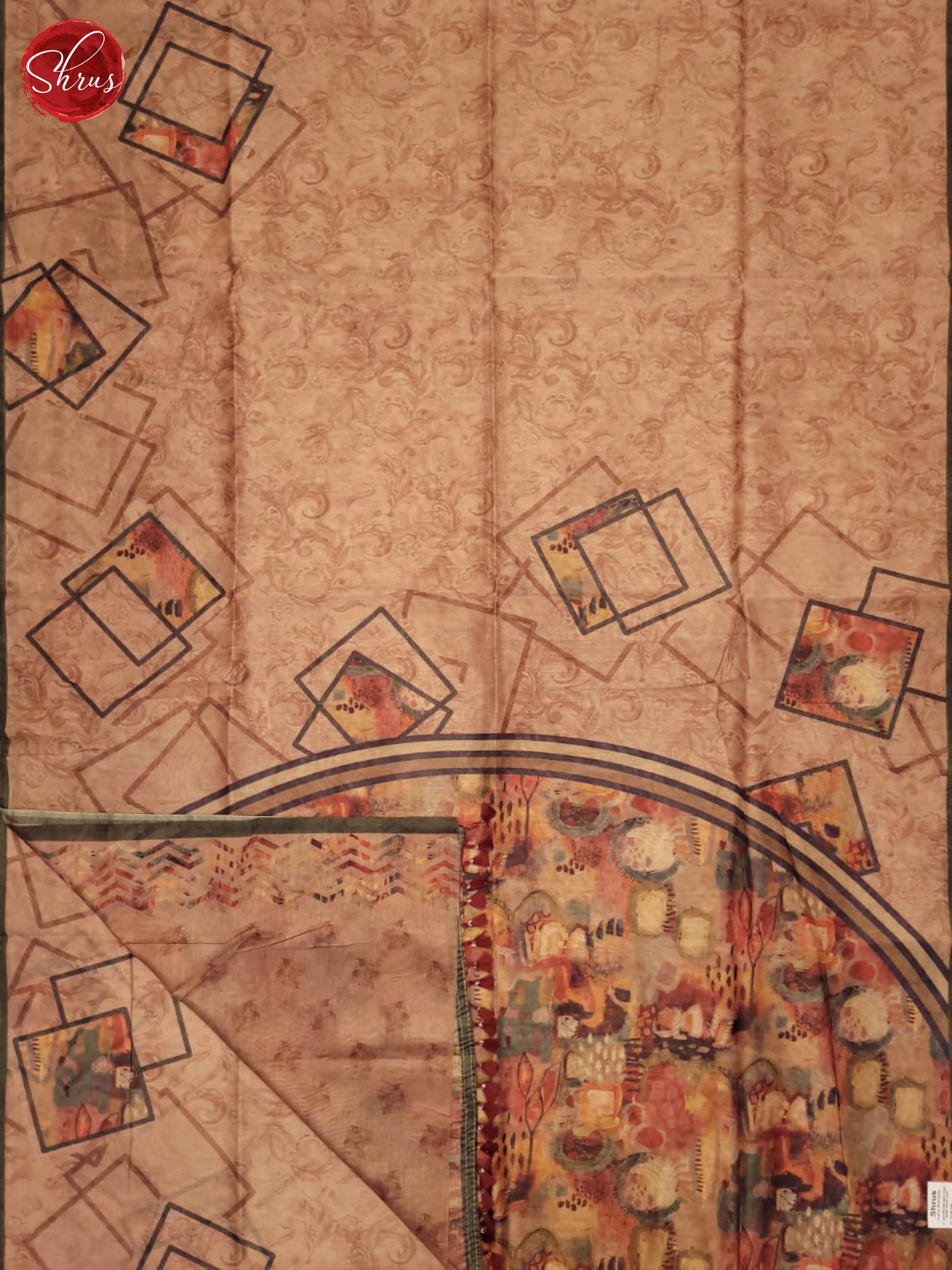 Dark Onion & Green - Semi Chanderi Saree - Shop on ShrusEternity.com