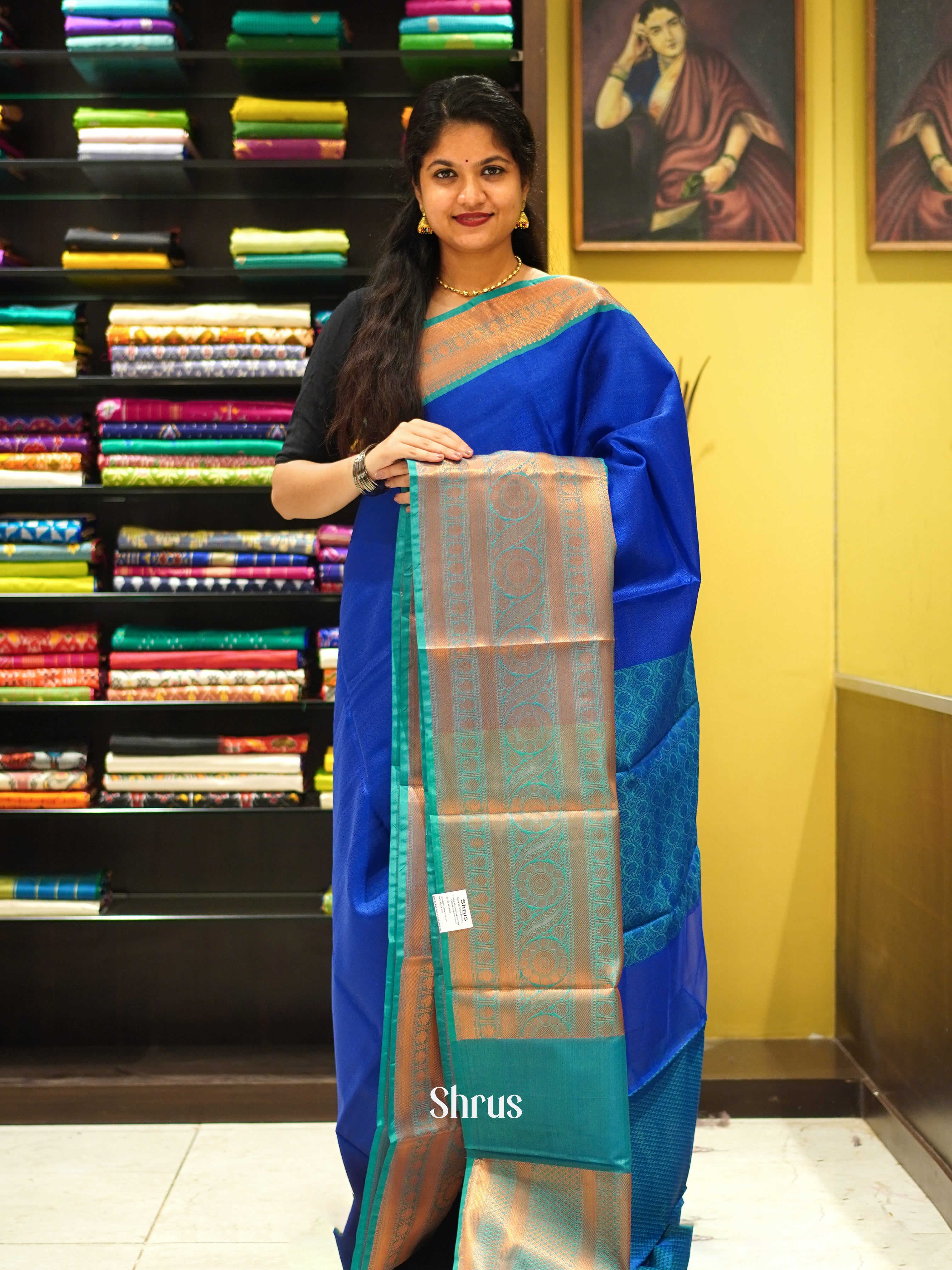 Blue & Sky Blue - Tanchoi Saree - Shop on ShrusEternity.com