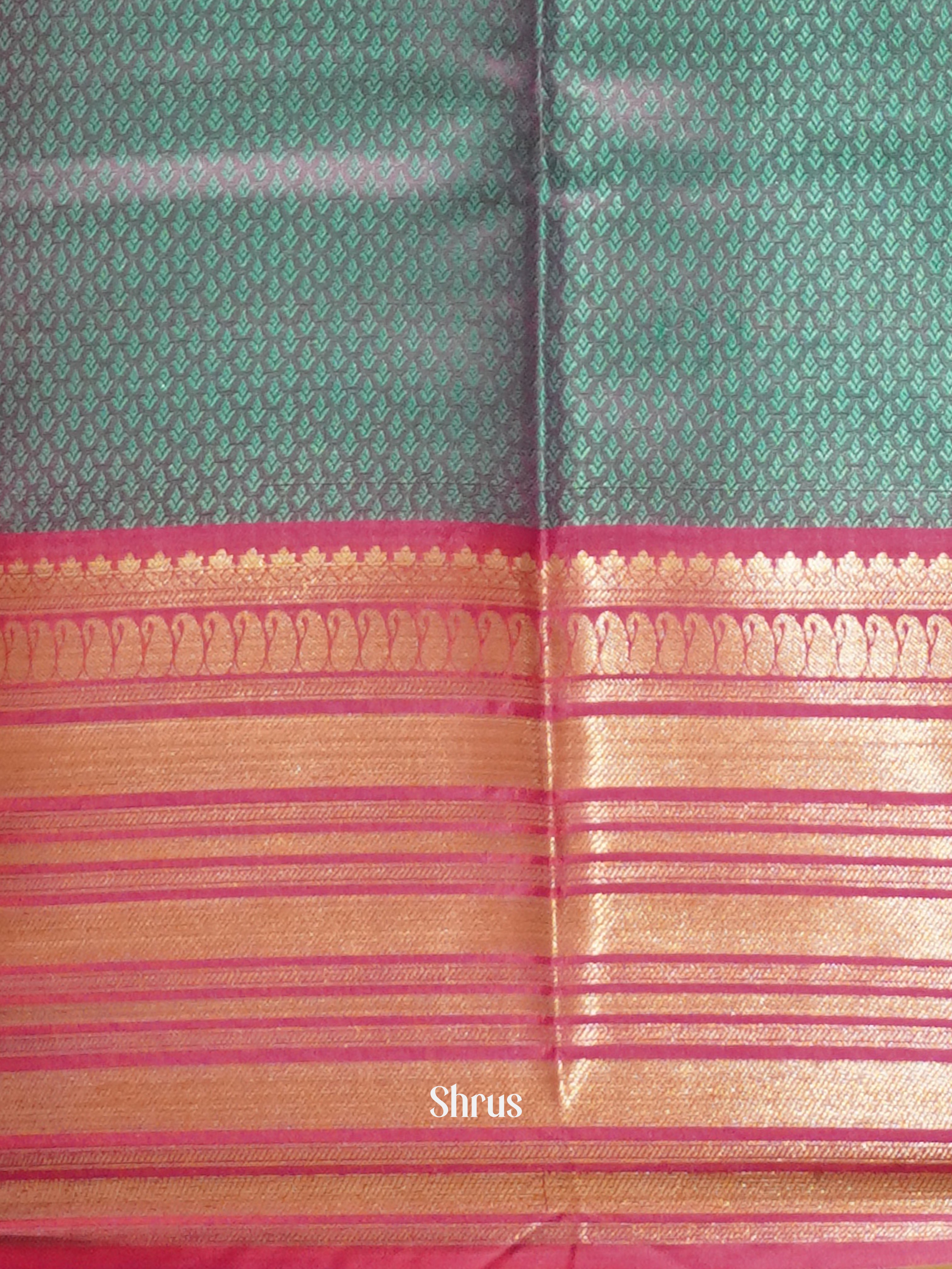 Green & Pink - Tanchoi Semi Silk Saree - Shop on ShrusEternity.com