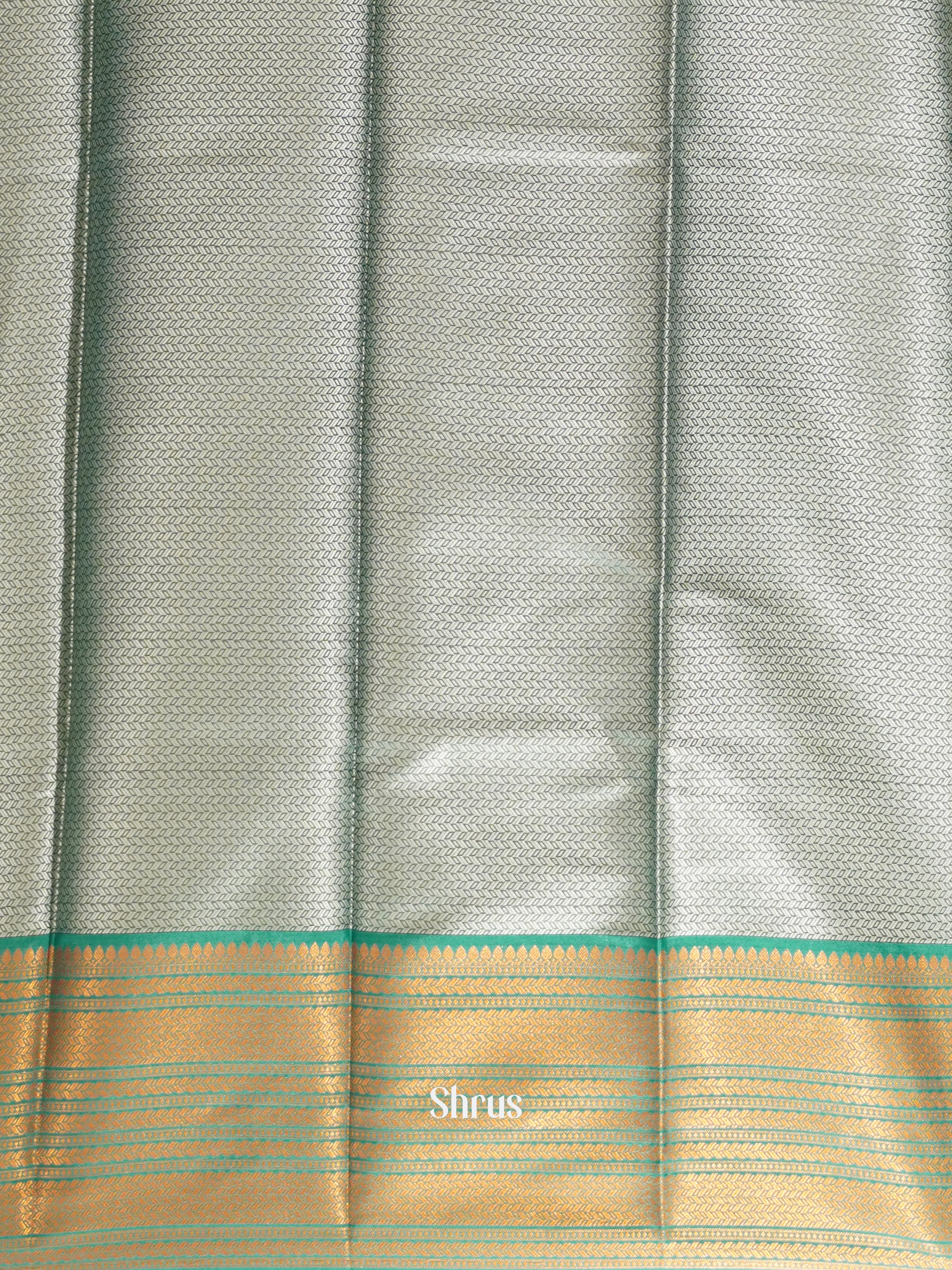 Grey & Green - Tanchoi Semi Silk Saree - Shop on ShrusEternity.com