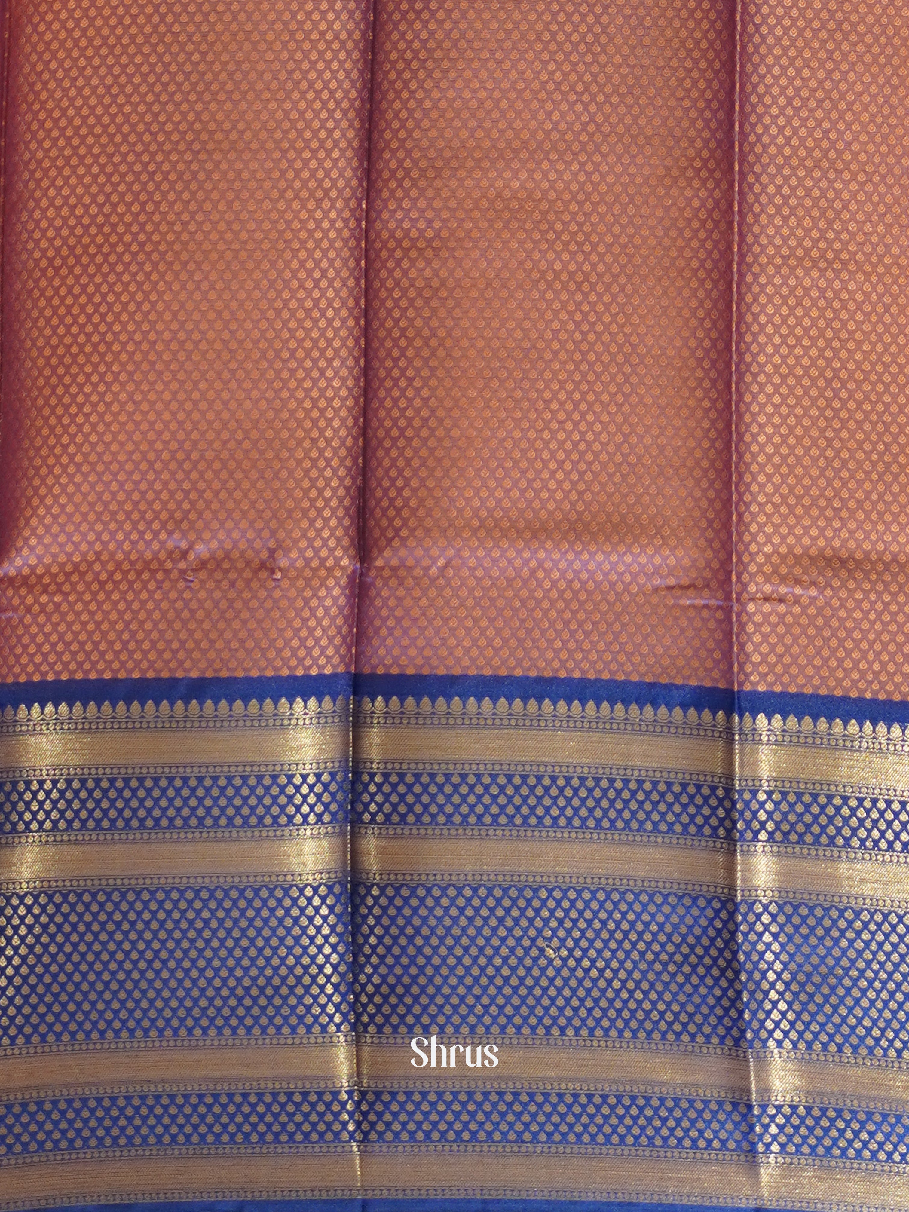 Orange & Blue - Tanchoi Semi Silk Saree - Shop on ShrusEternity.com