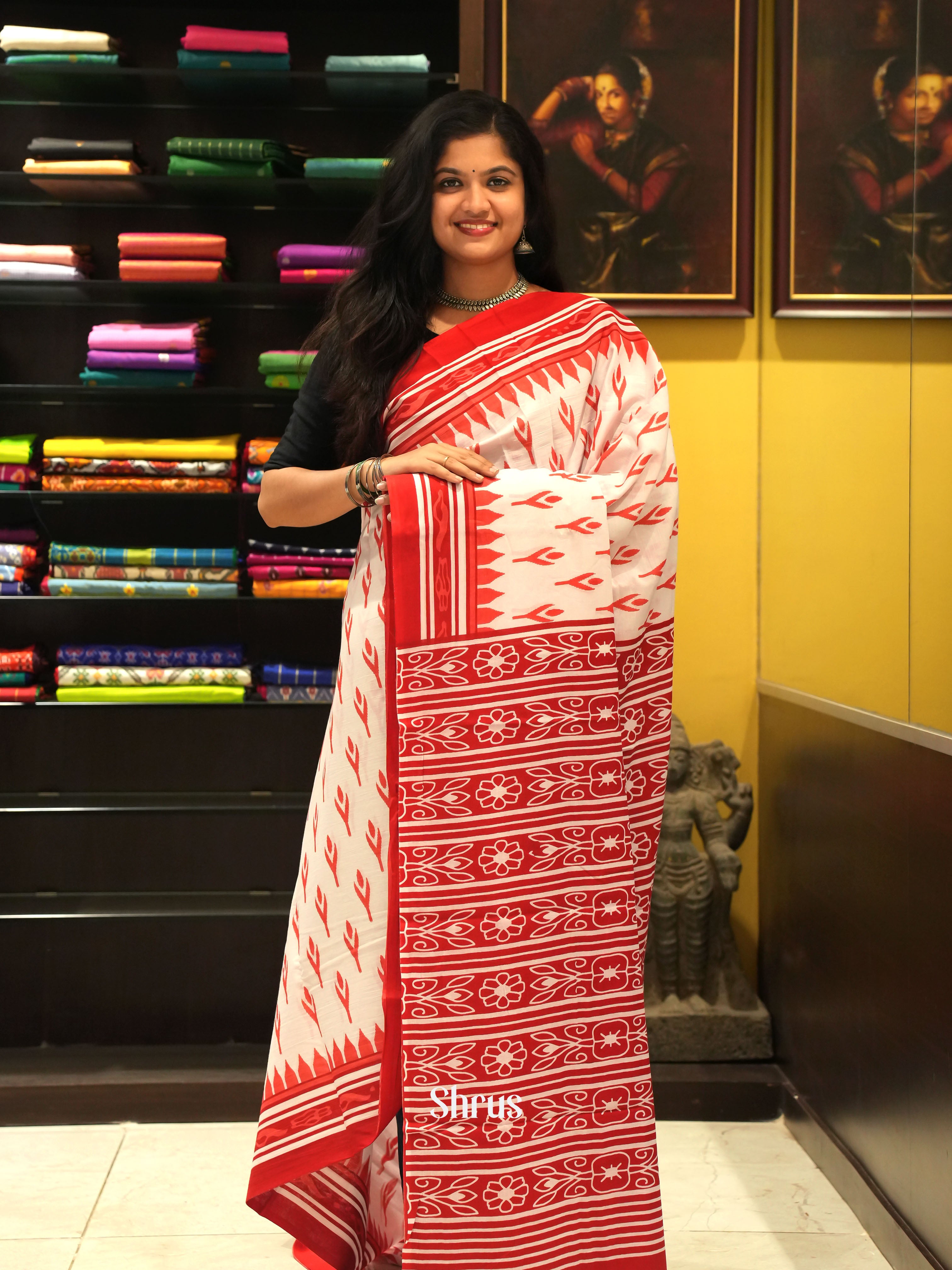 White & Red - Jaipur cotton - Shop on ShrusEternity.com