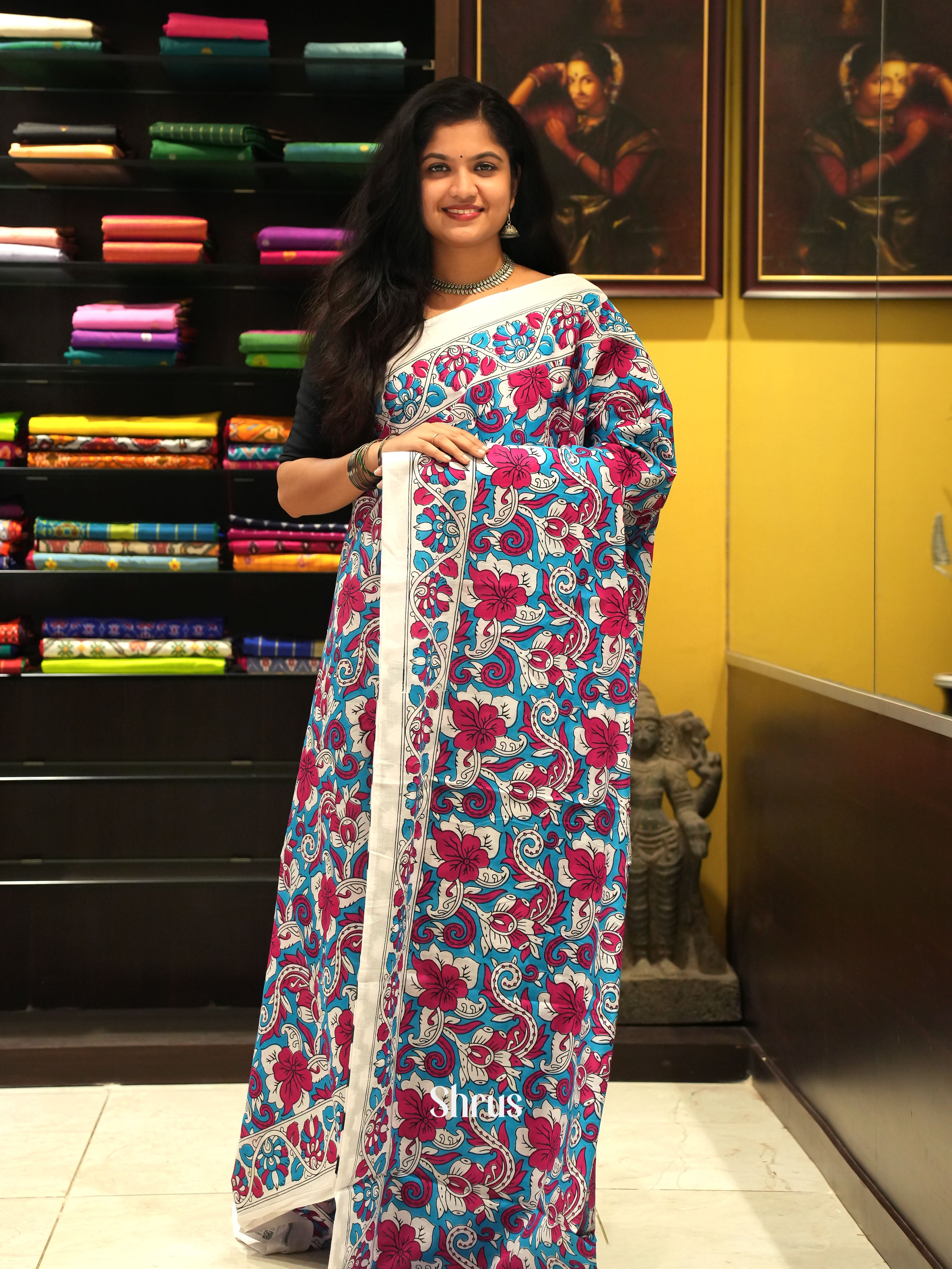 Blue & Black - Jaipur cotton - Shop on ShrusEternity.com