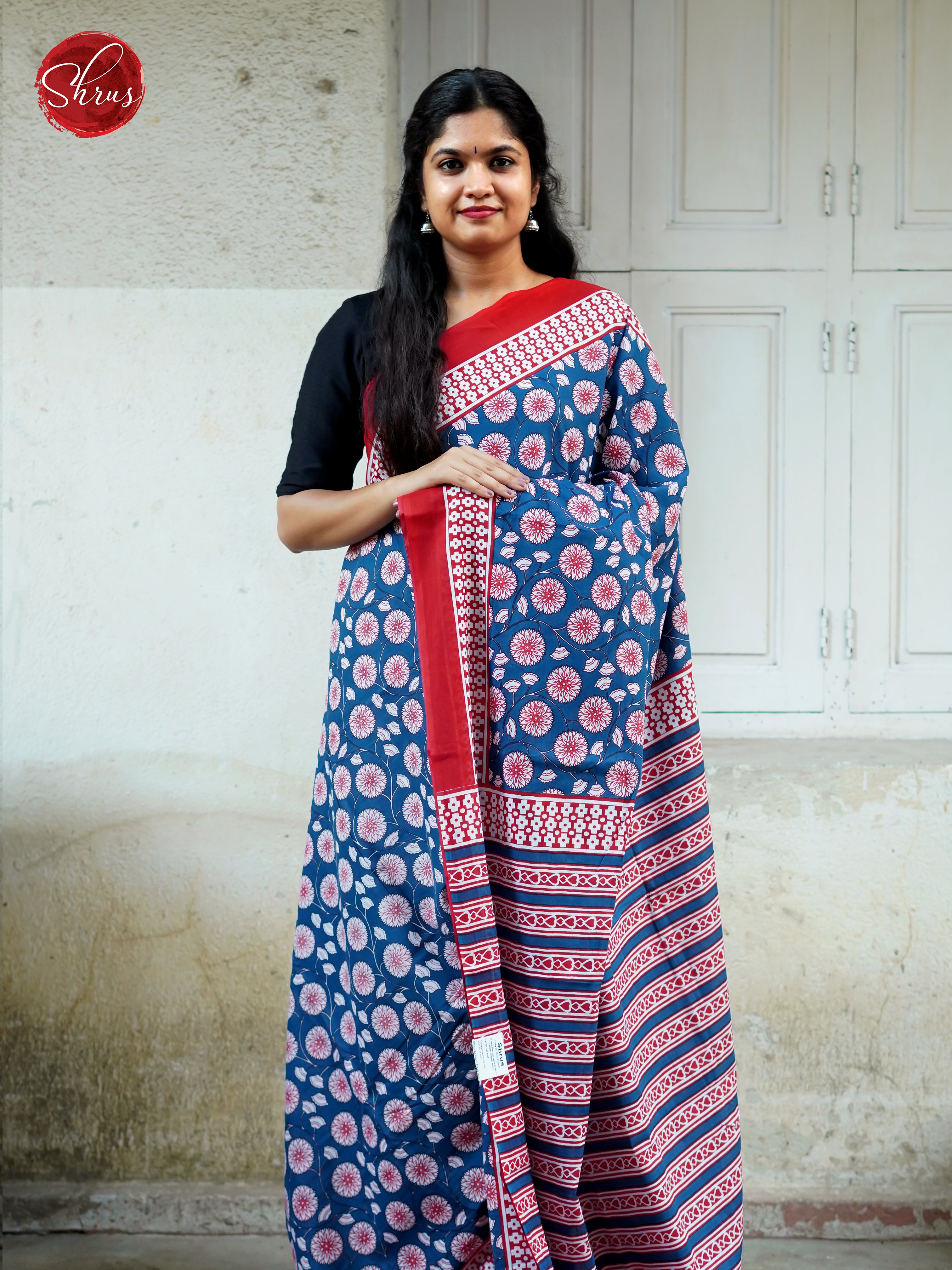 Blue & Red - Jaipur cotton - Shop on ShrusEternity.com