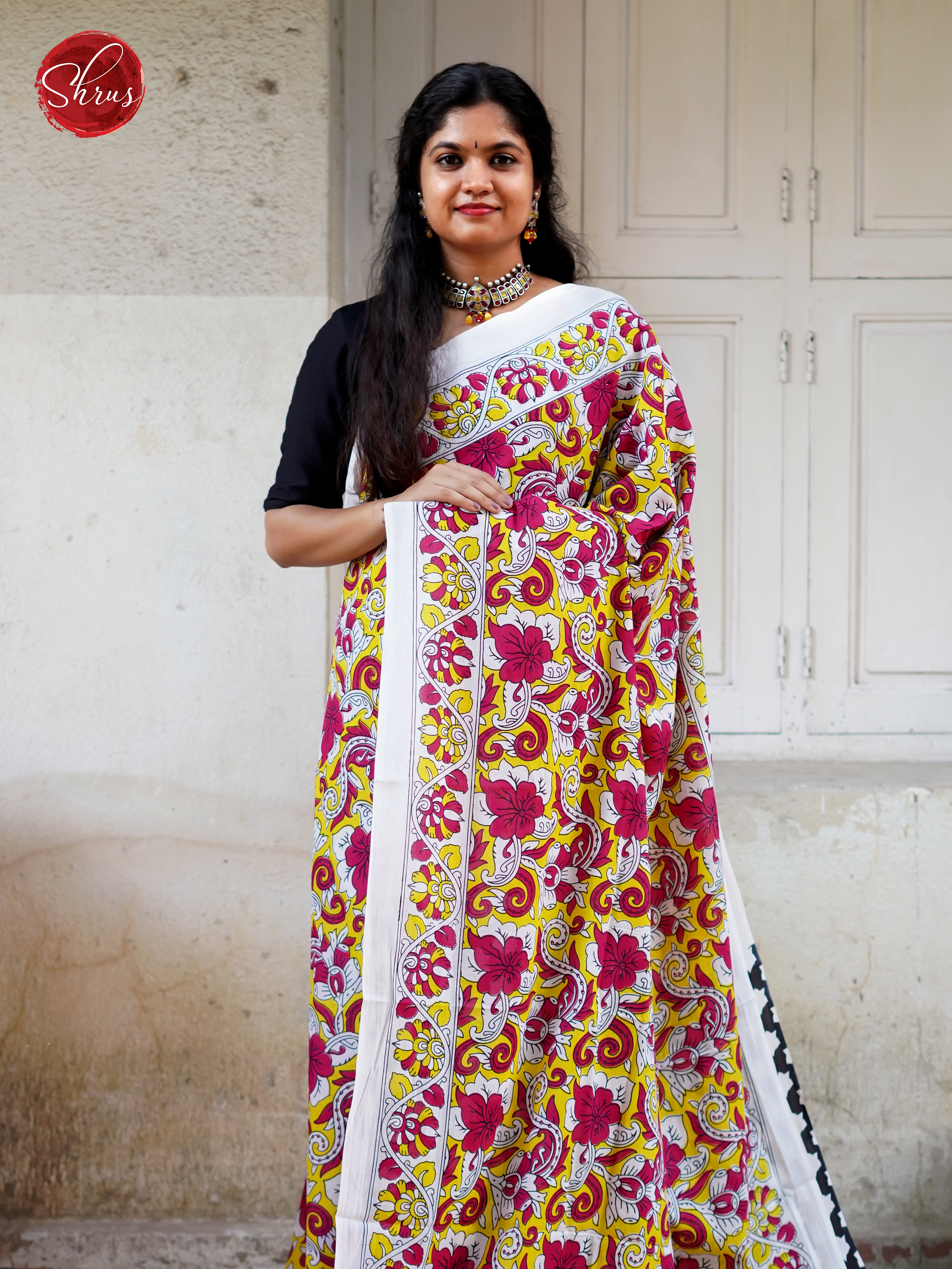 Yellow & White- Jaipur cotton - Shop on ShrusEternity.com
