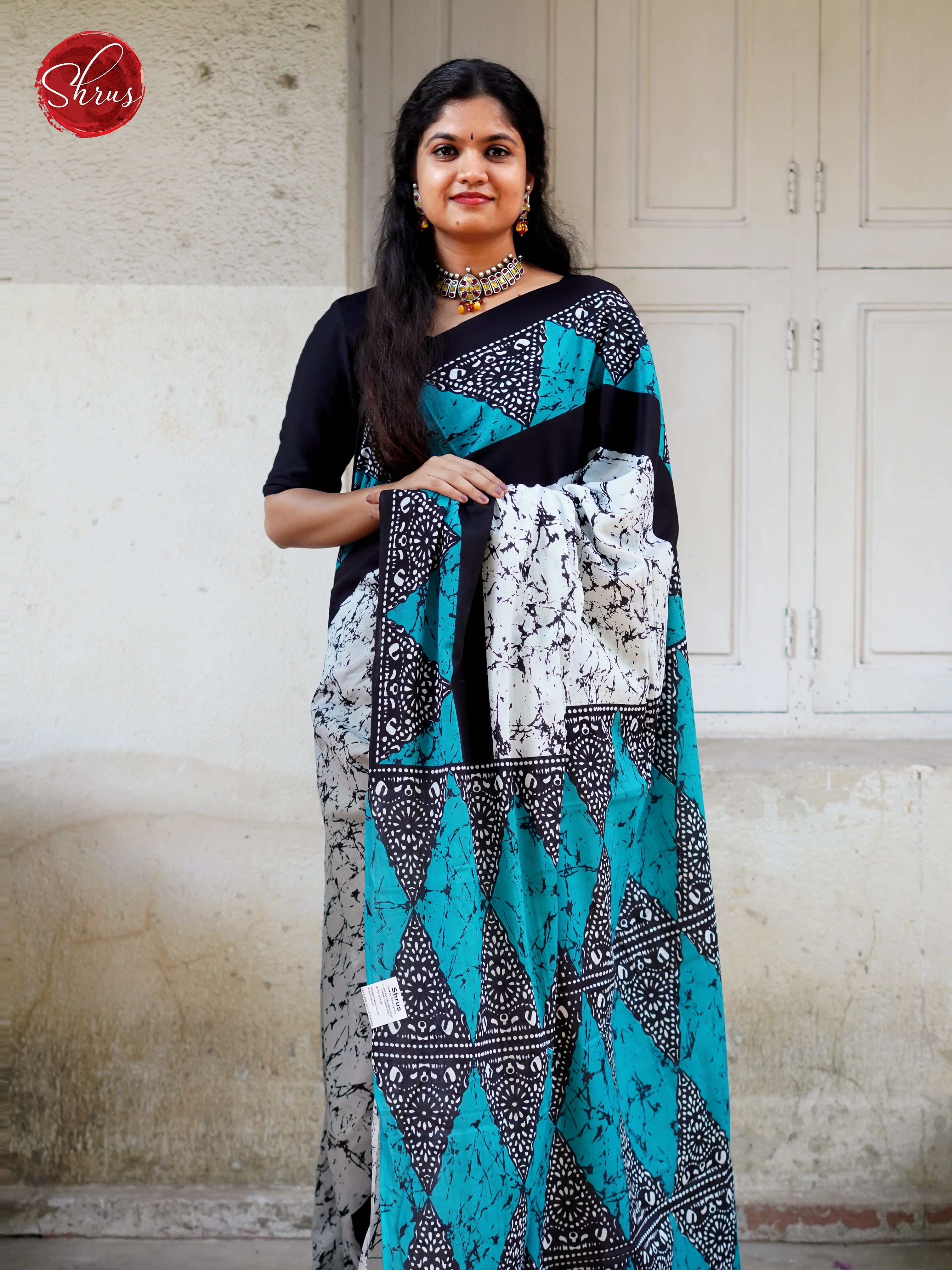 White & Blue - Jaipur cotton - Shop on ShrusEternity.com