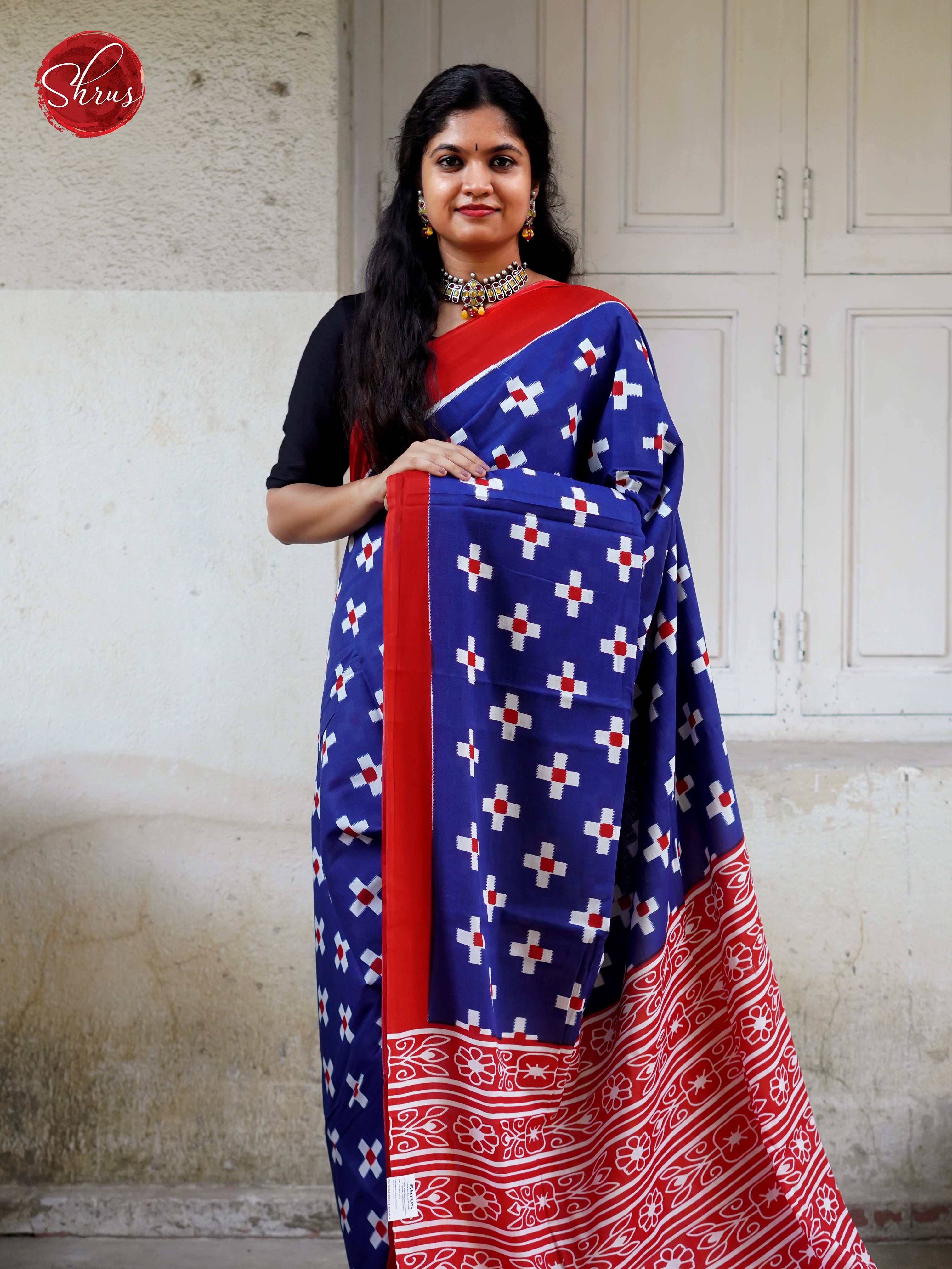 Blue & Red - Jaipur cotton - Shop on ShrusEternity.com