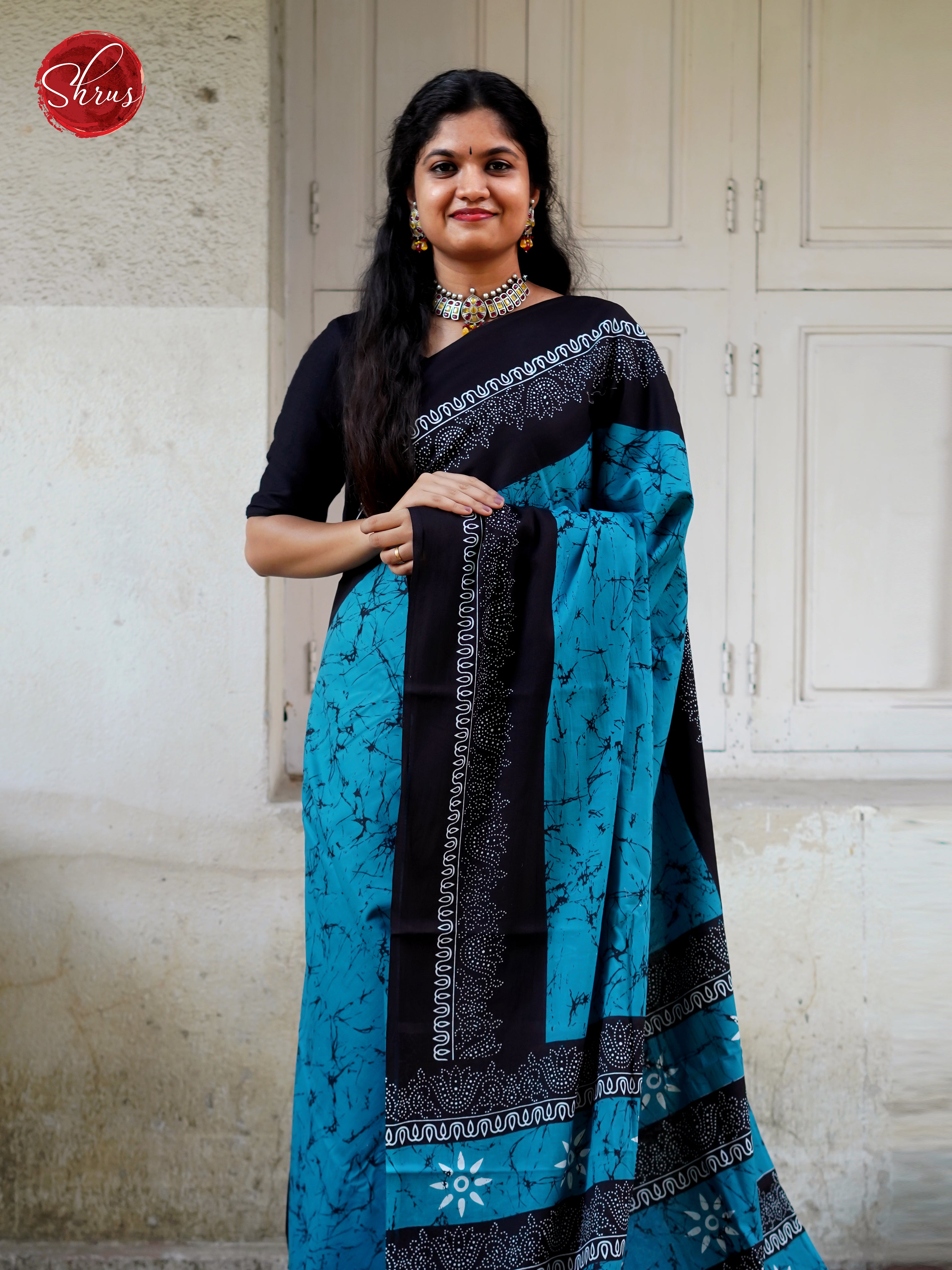 Blue & Black- Jaipur cotton - Shop on ShrusEternity.com