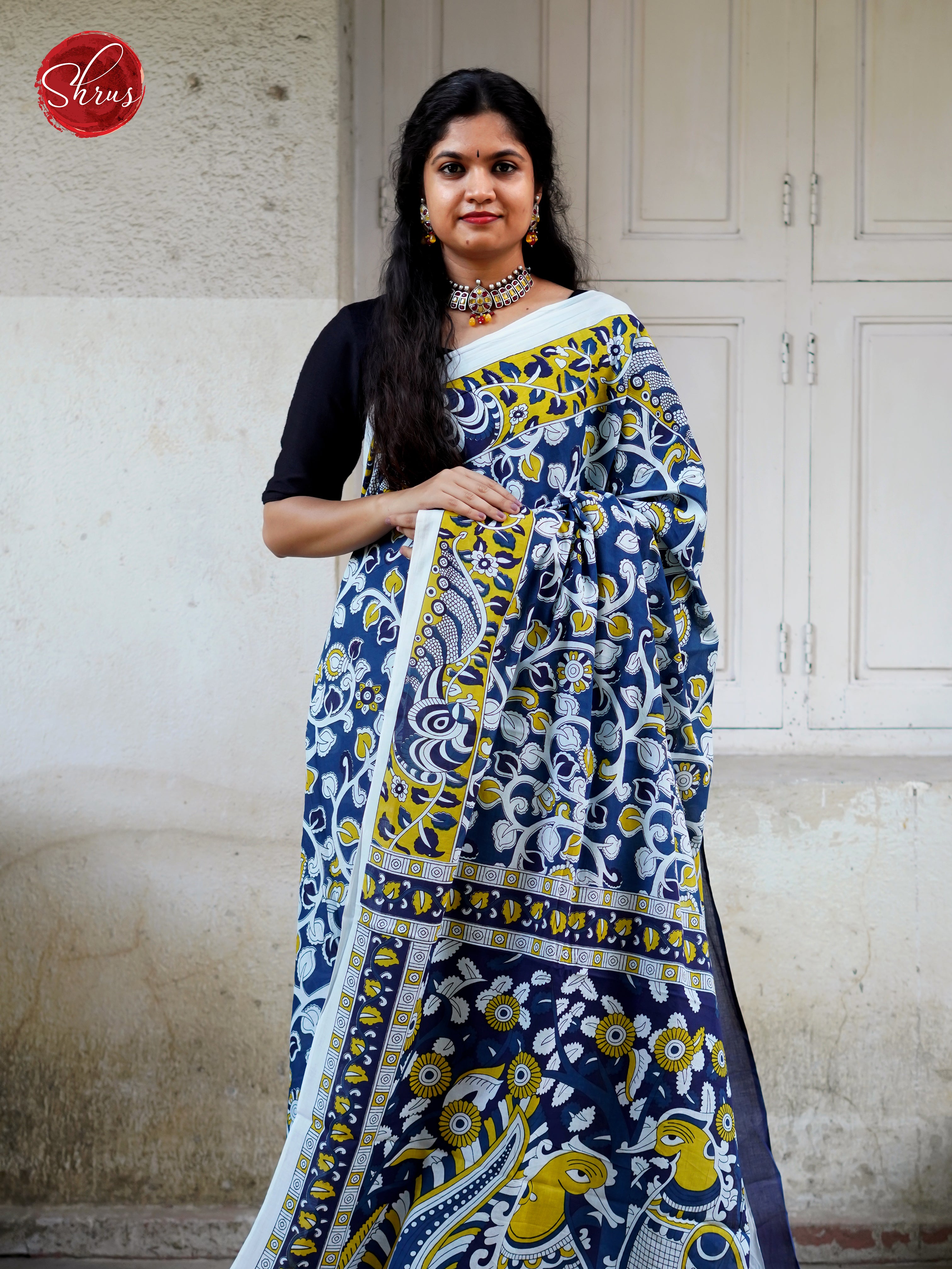Cream & Blue - Jaipur cotton - Shop on ShrusEternity.com