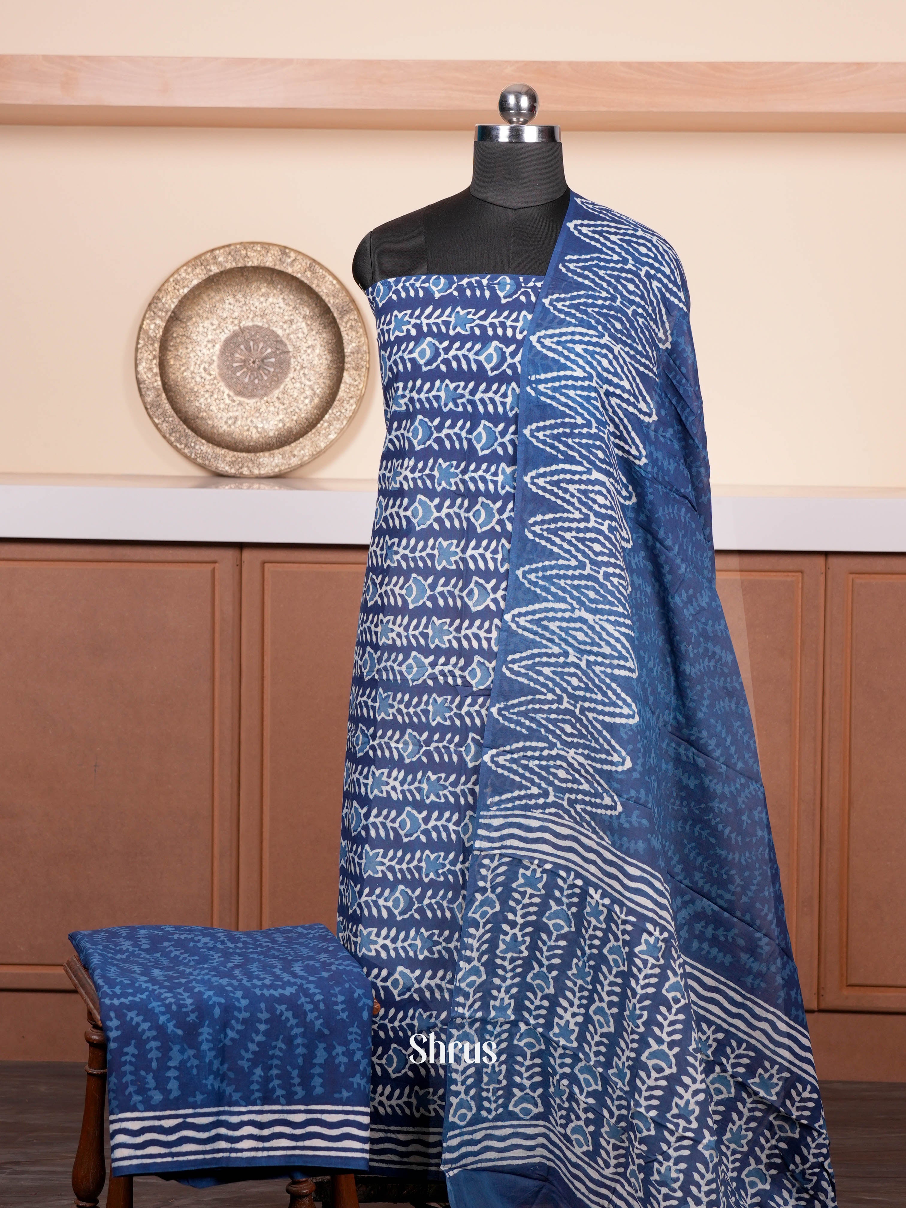 Blue - Cotton salwar - Shop on ShrusEternity.com