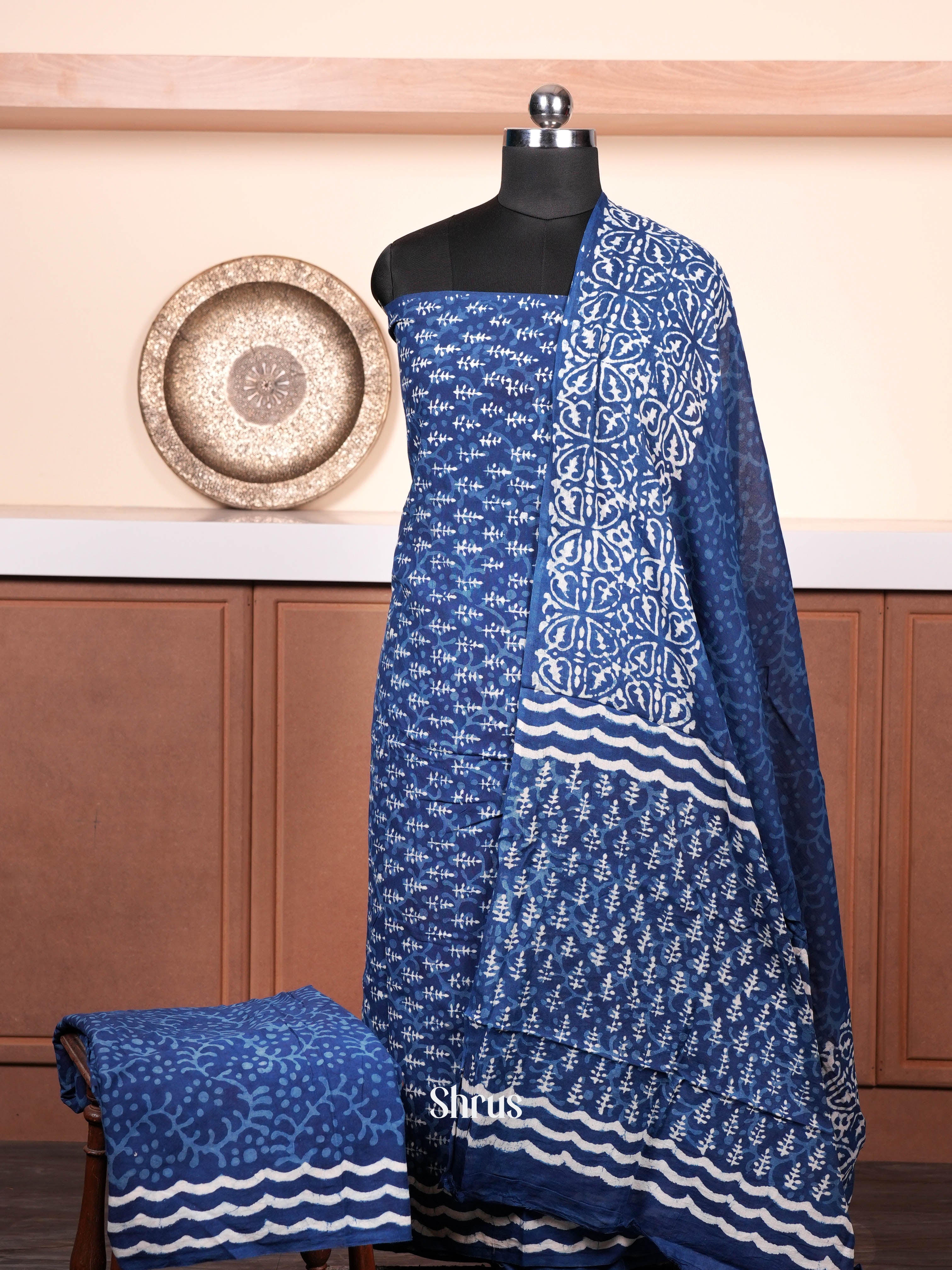 Blue - Cotton salwar - Shop on ShrusEternity.com