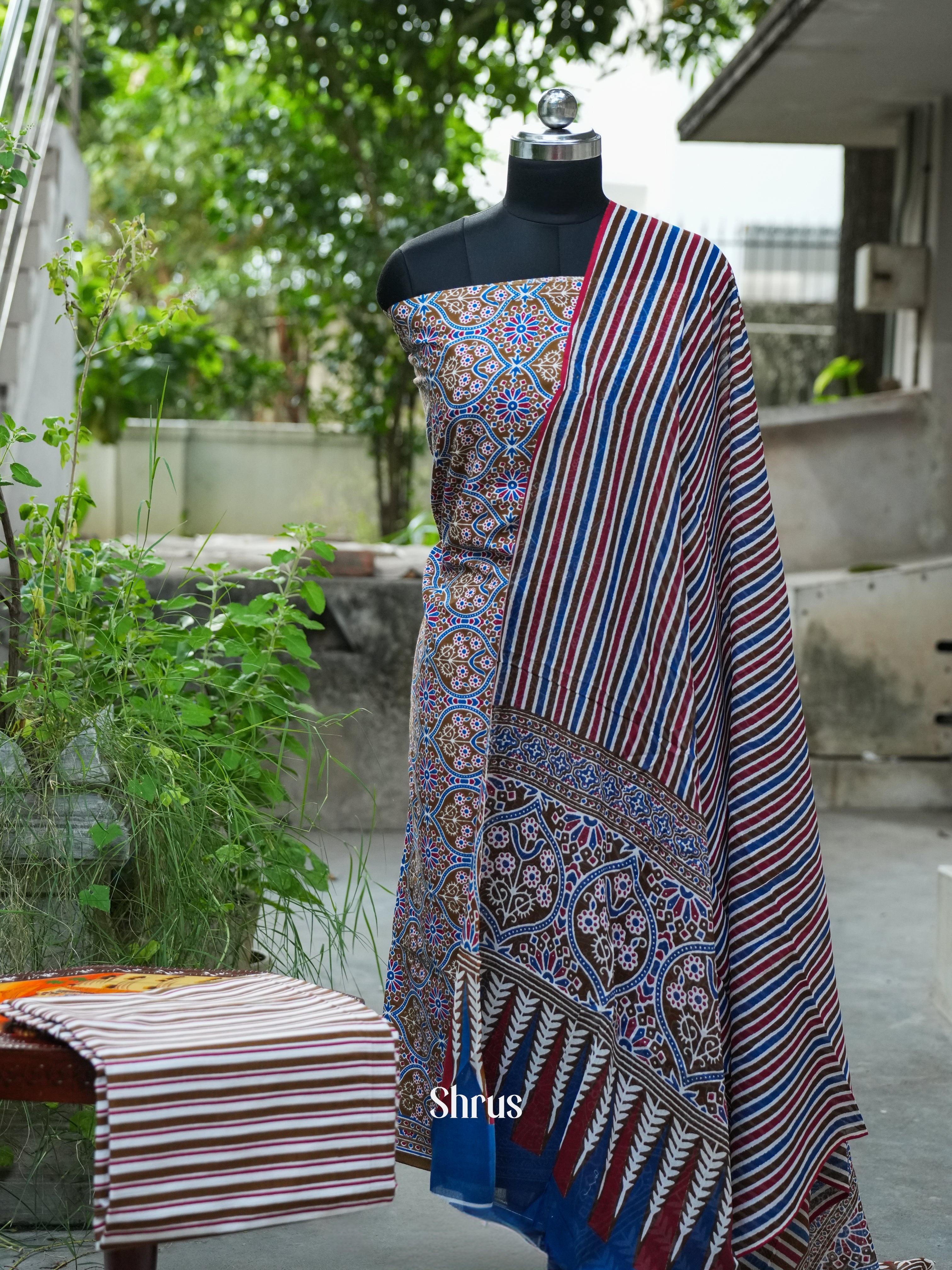 Blue - Cotton salwar - Shop on ShrusEternity.com