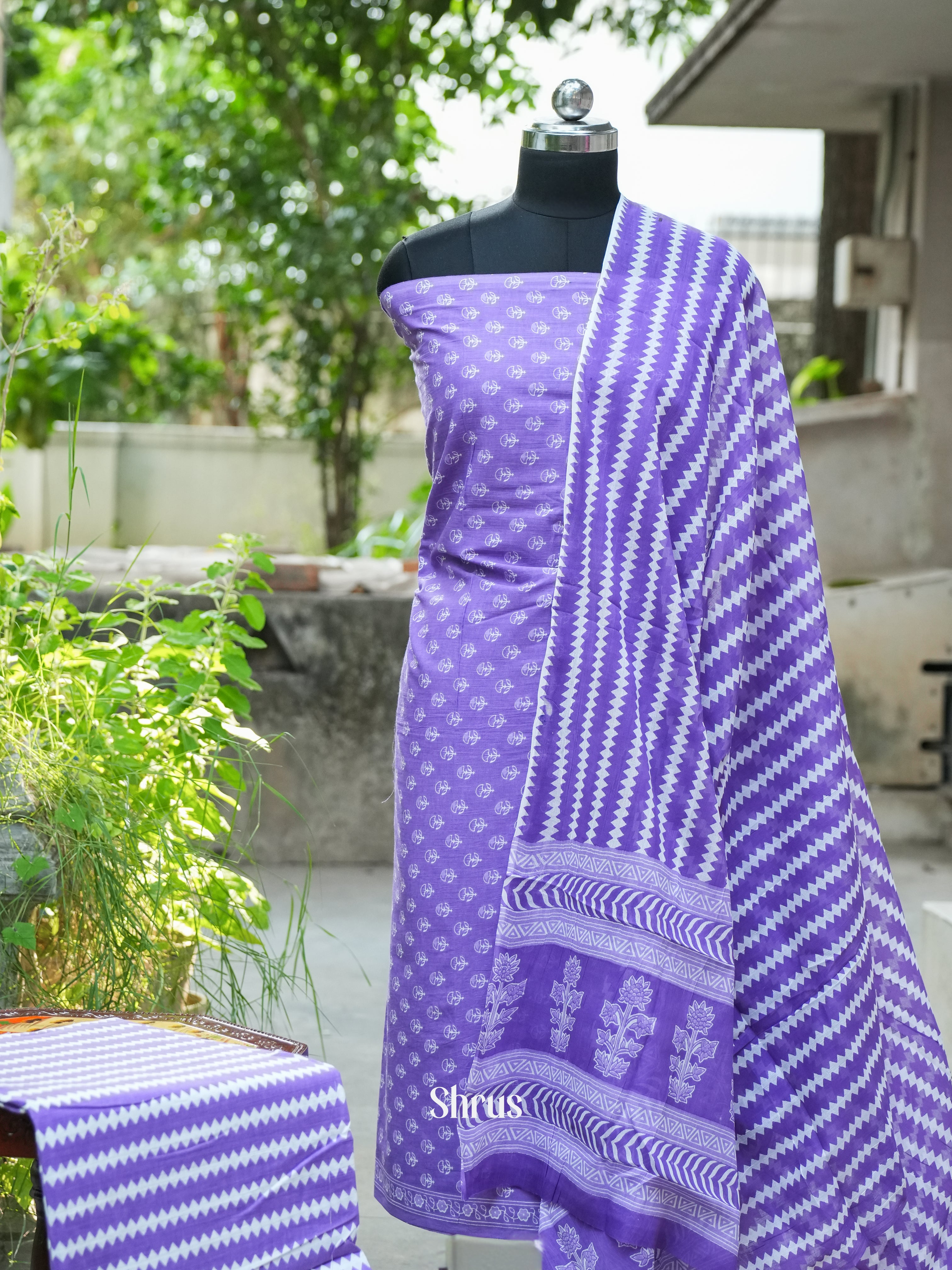 Purple - Cotton salwar - Shop on ShrusEternity.com