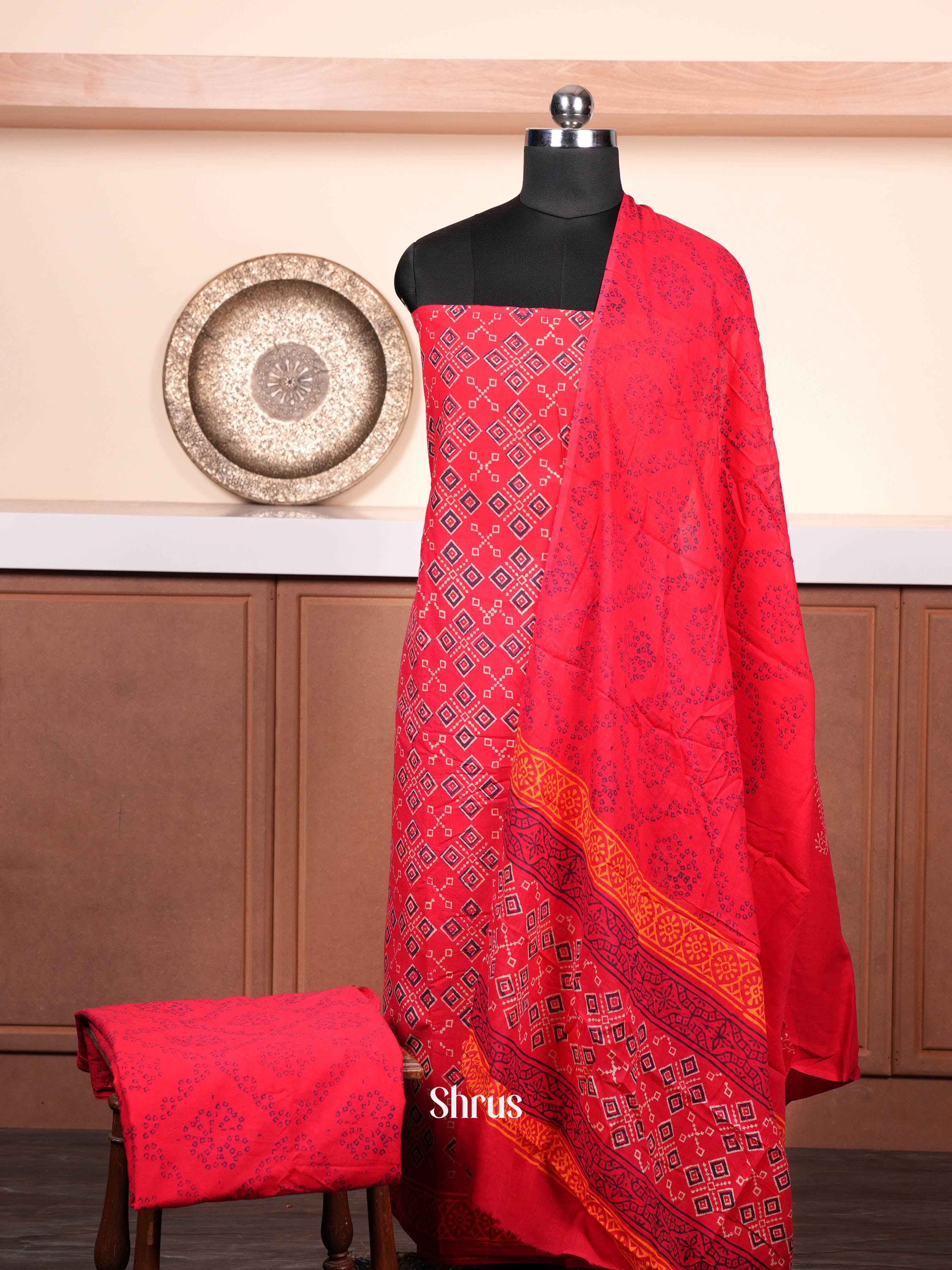 Red - Cotton salwar - Shop on ShrusEternity.com