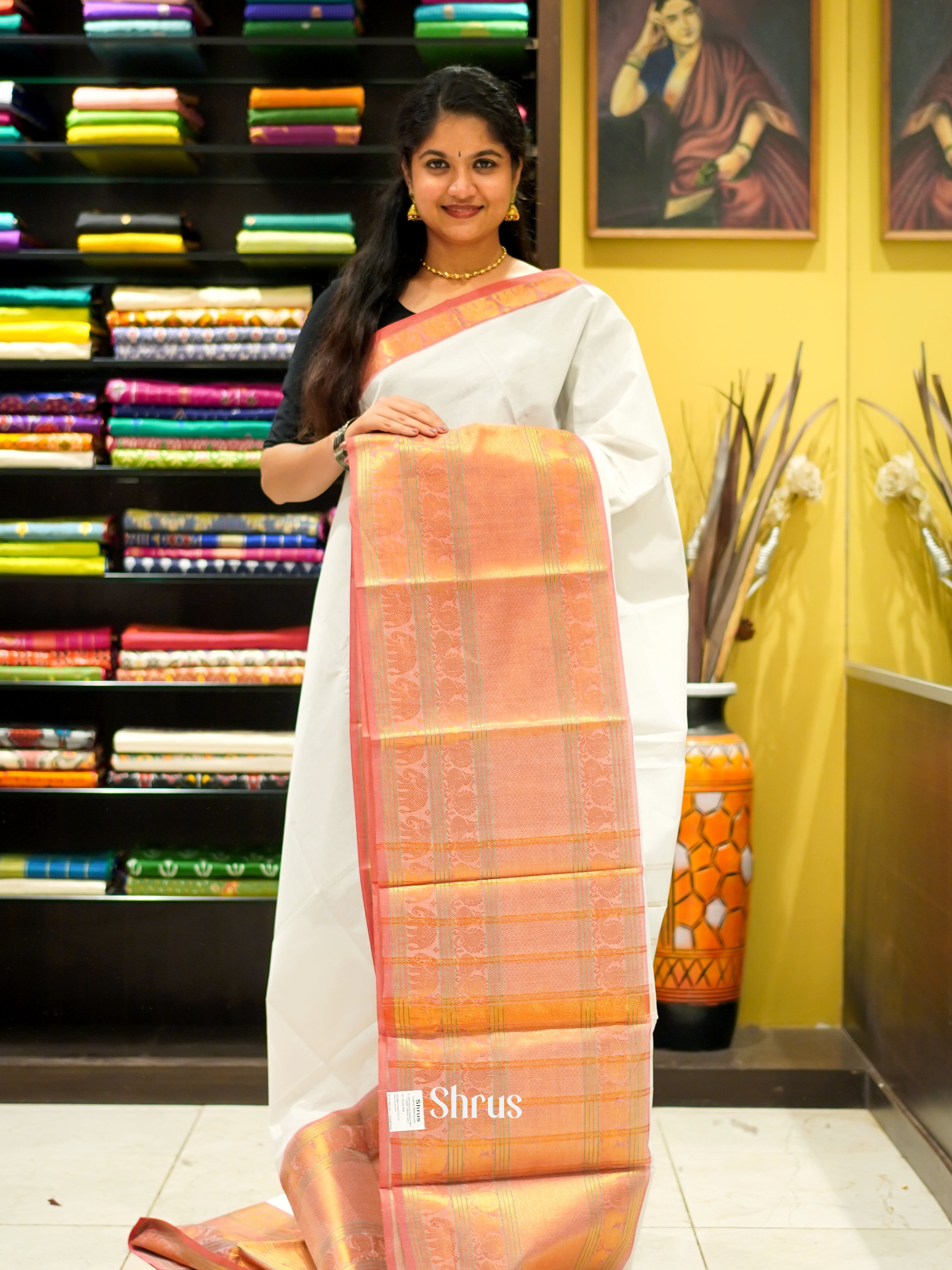 White & Red - Narayanpet Cotton - Shop on ShrusEternity.com