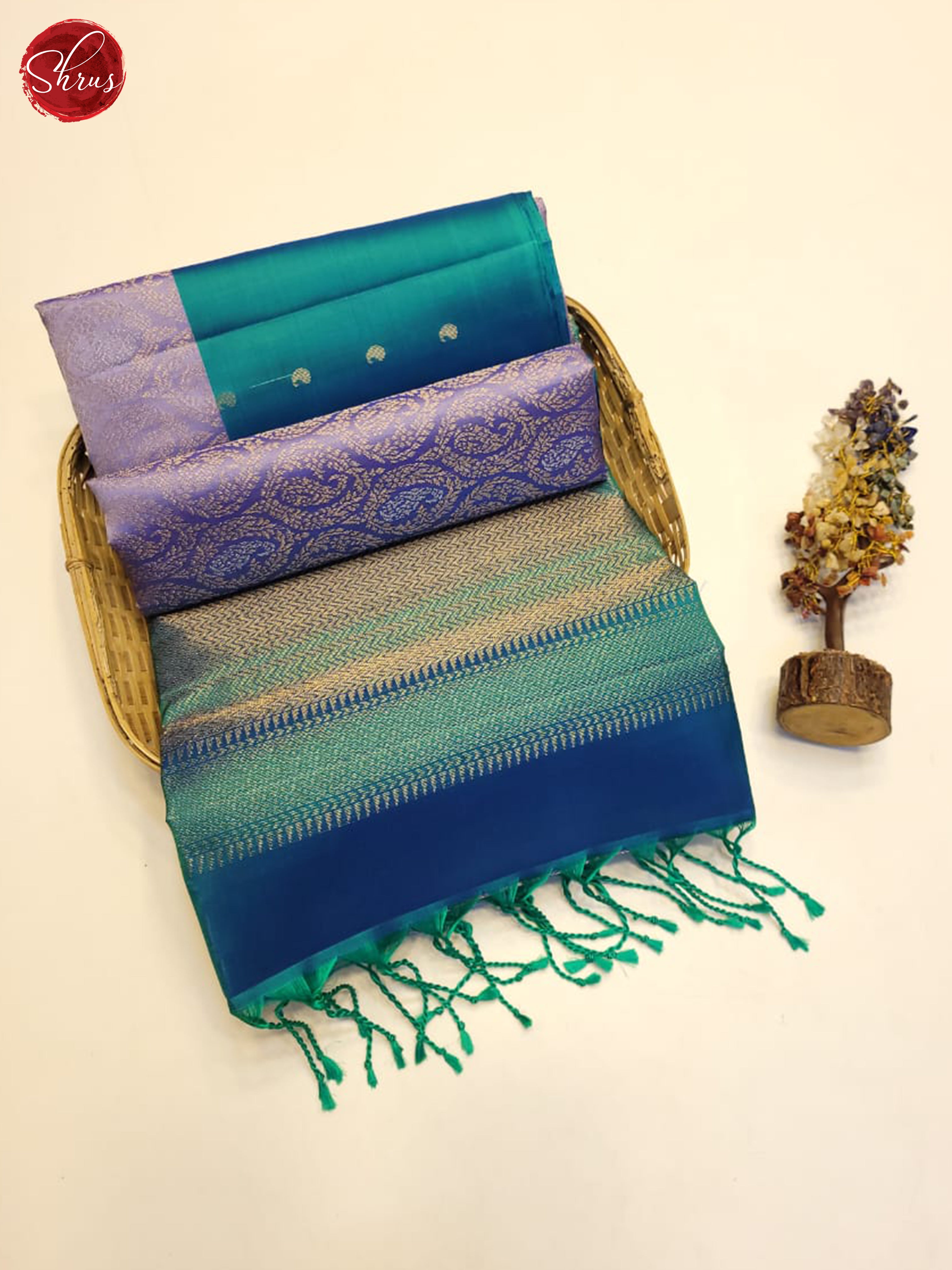 Lavender And Blue - Soft Silk Saree - Shop on ShrusEternity.com
