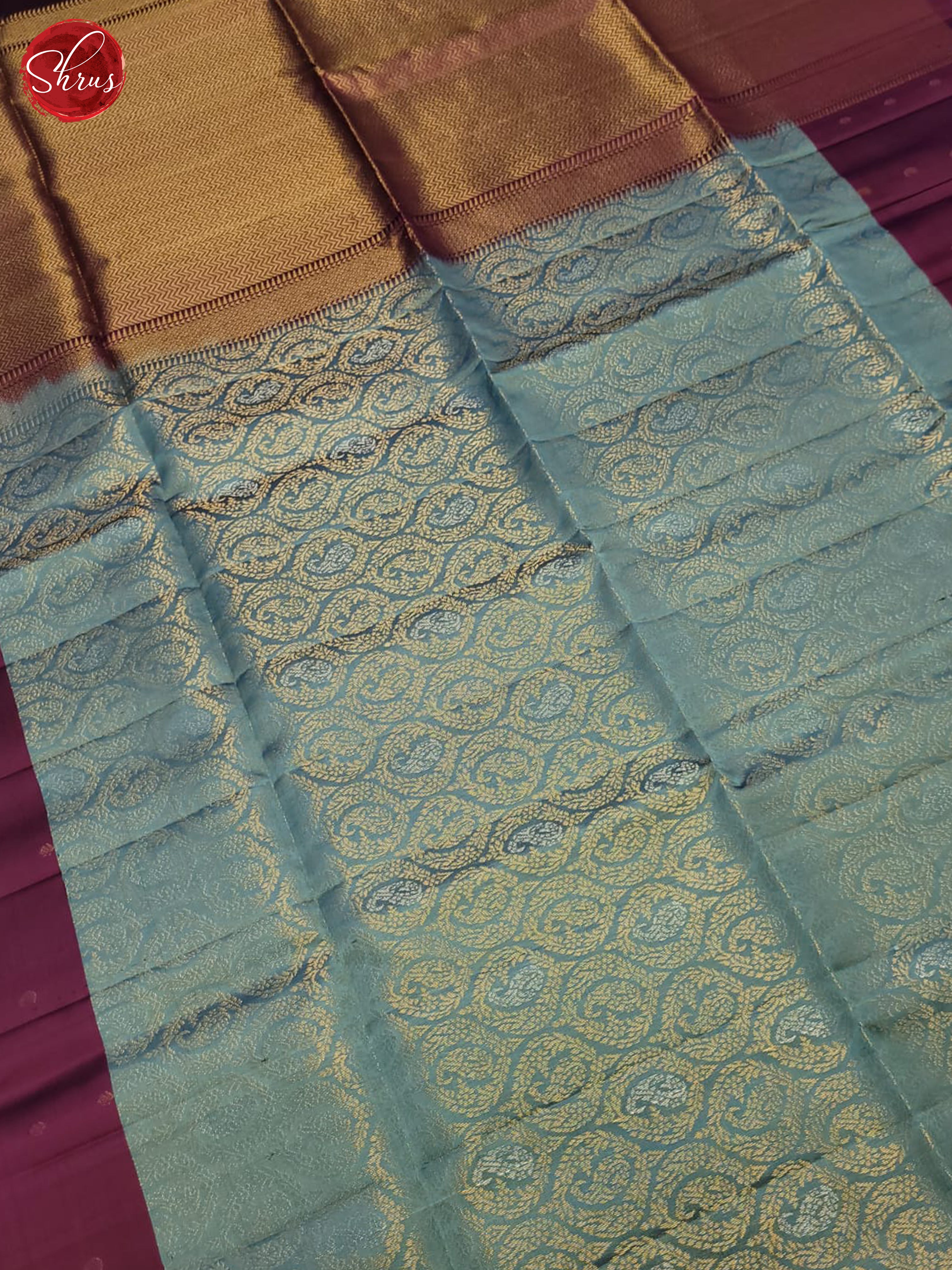 Blue And Wine - Soft Silk Saree - Shop on ShrusEternity.com