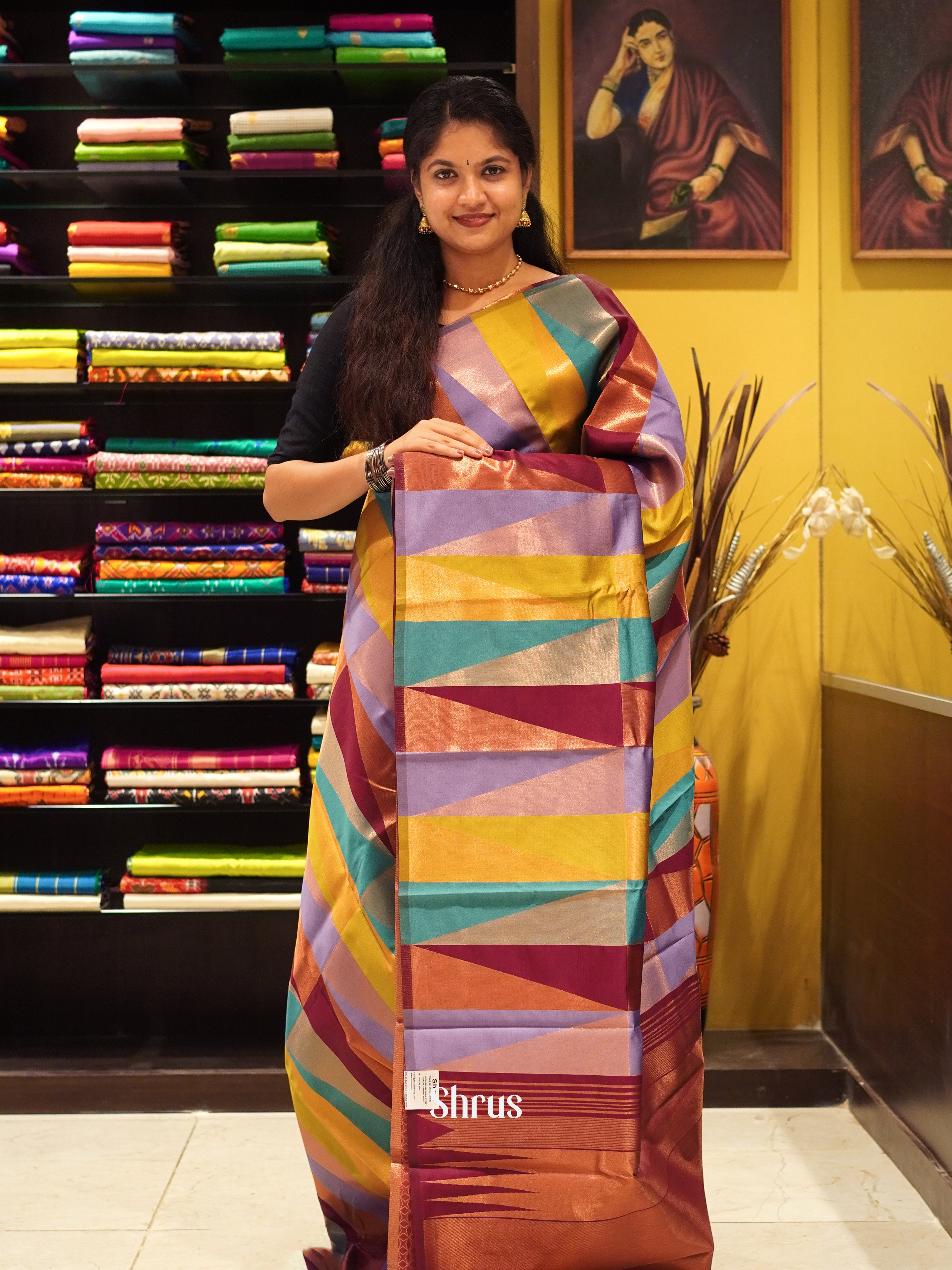 Purple & Maroon - Semi Kanchipuram - Shop on ShrusEternity.com