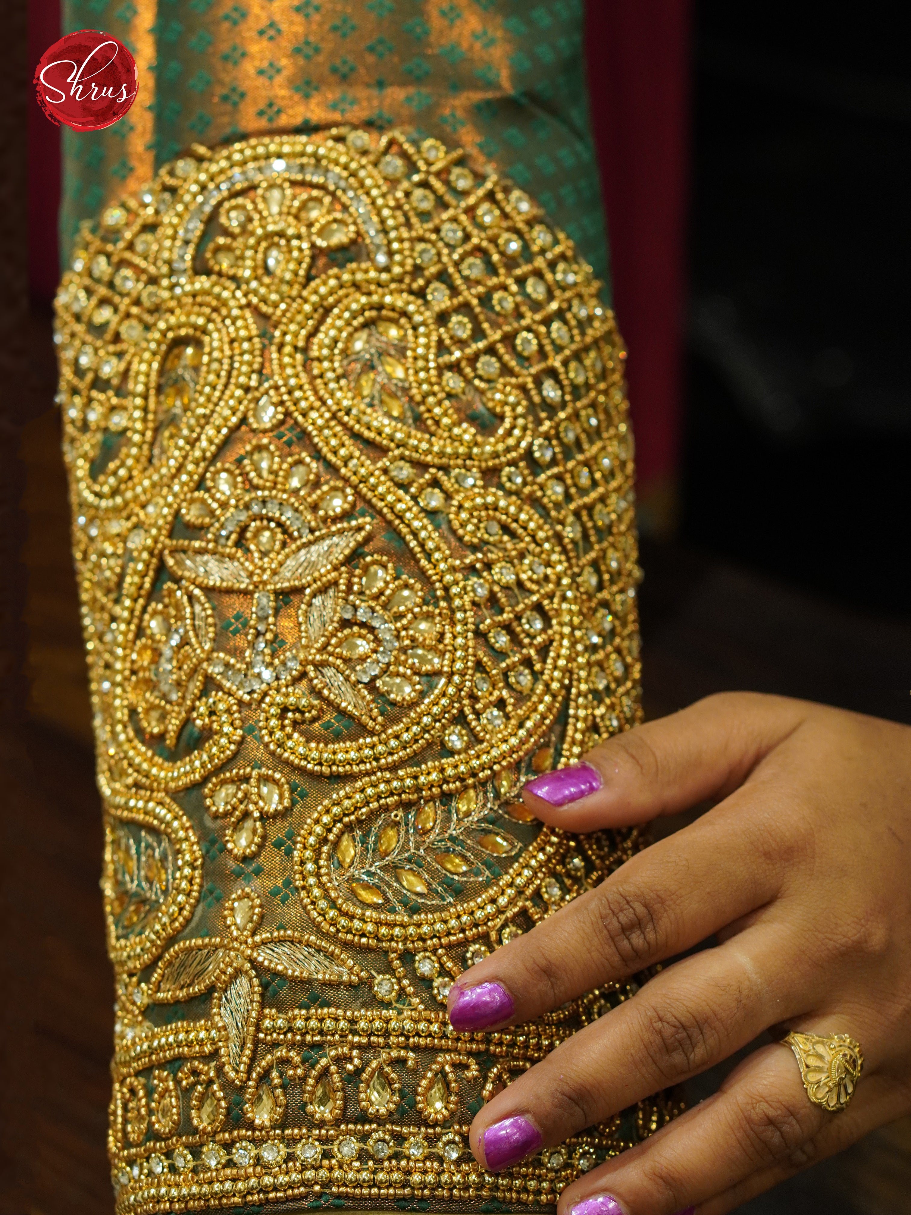 Green - Aari Blouse - Shop on ShrusEternity.com