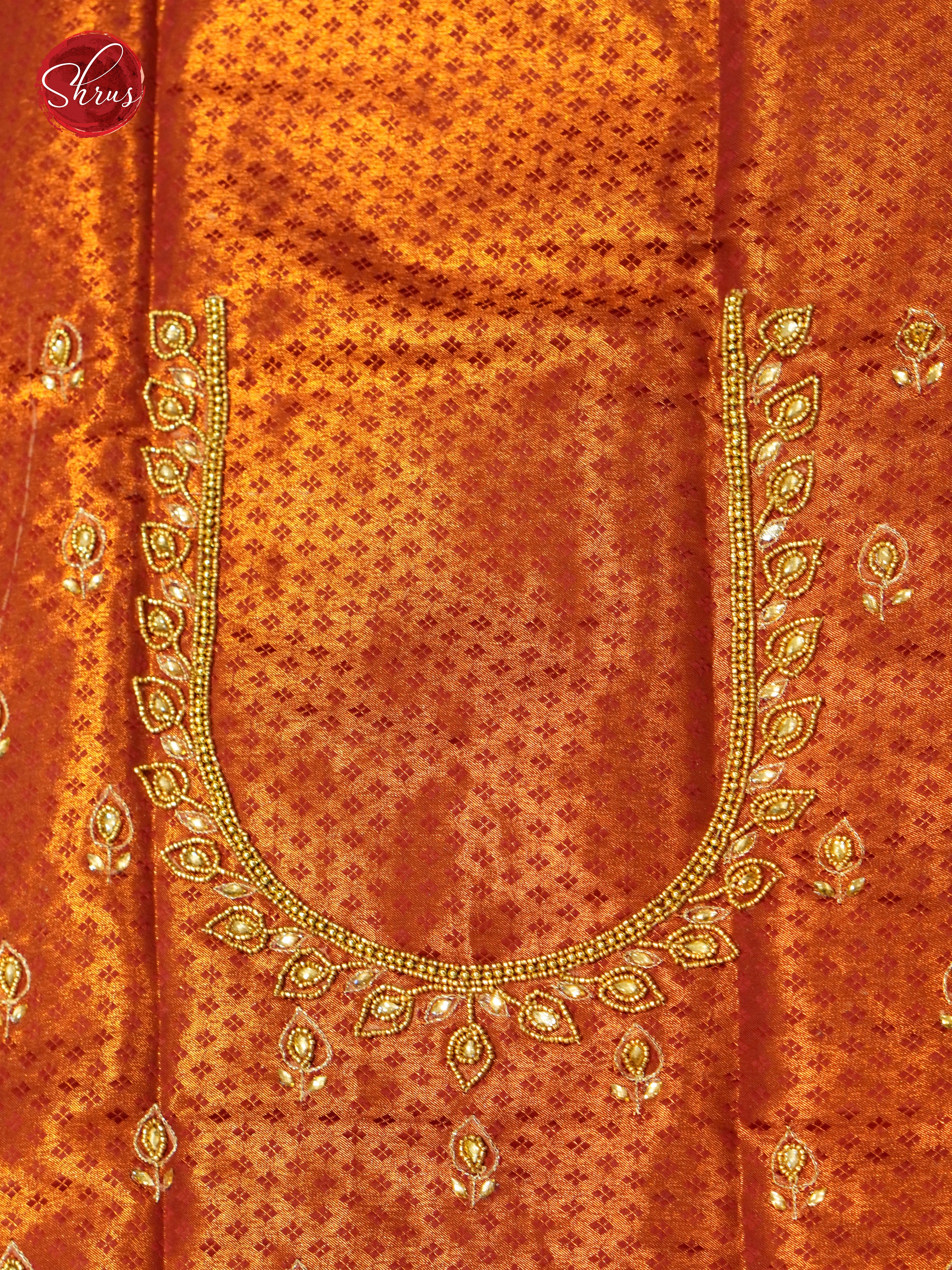 Orange - Aari Blouse - Shop on ShrusEternity.com