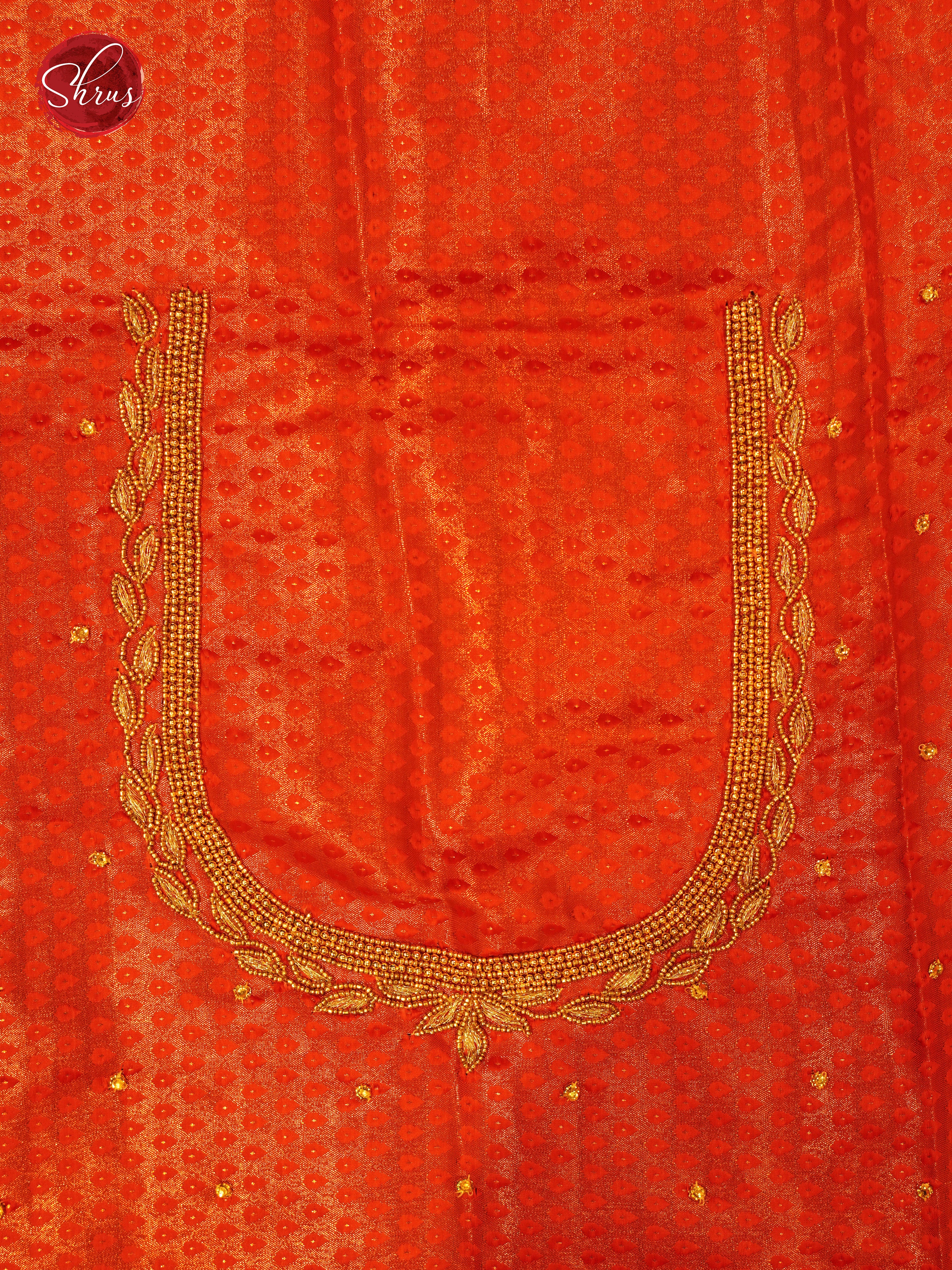 Orange - Aari Blouse - Shop on ShrusEternity.com