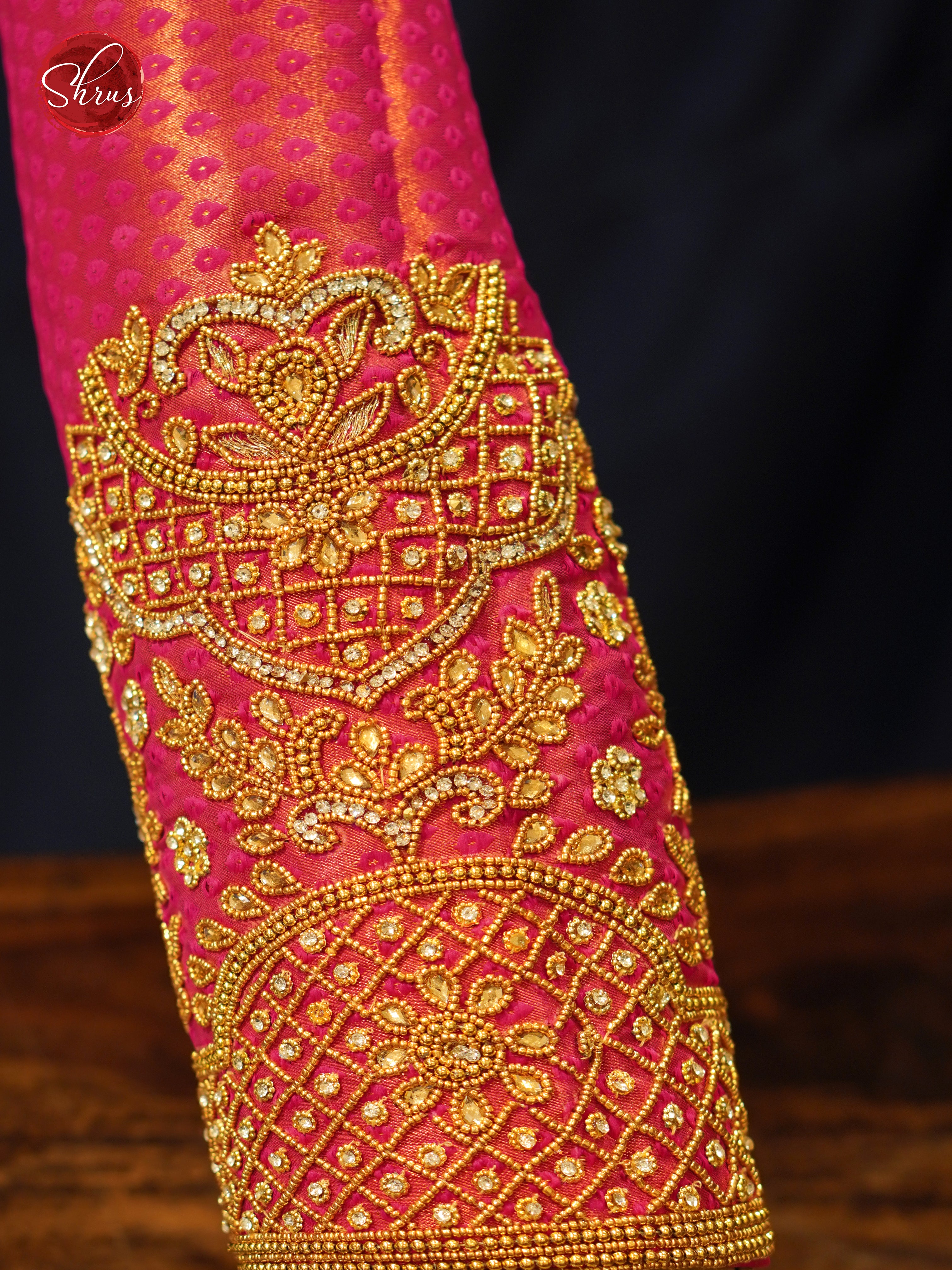 Orangish Pink - Aari Blouse - Shop on ShrusEternity.com