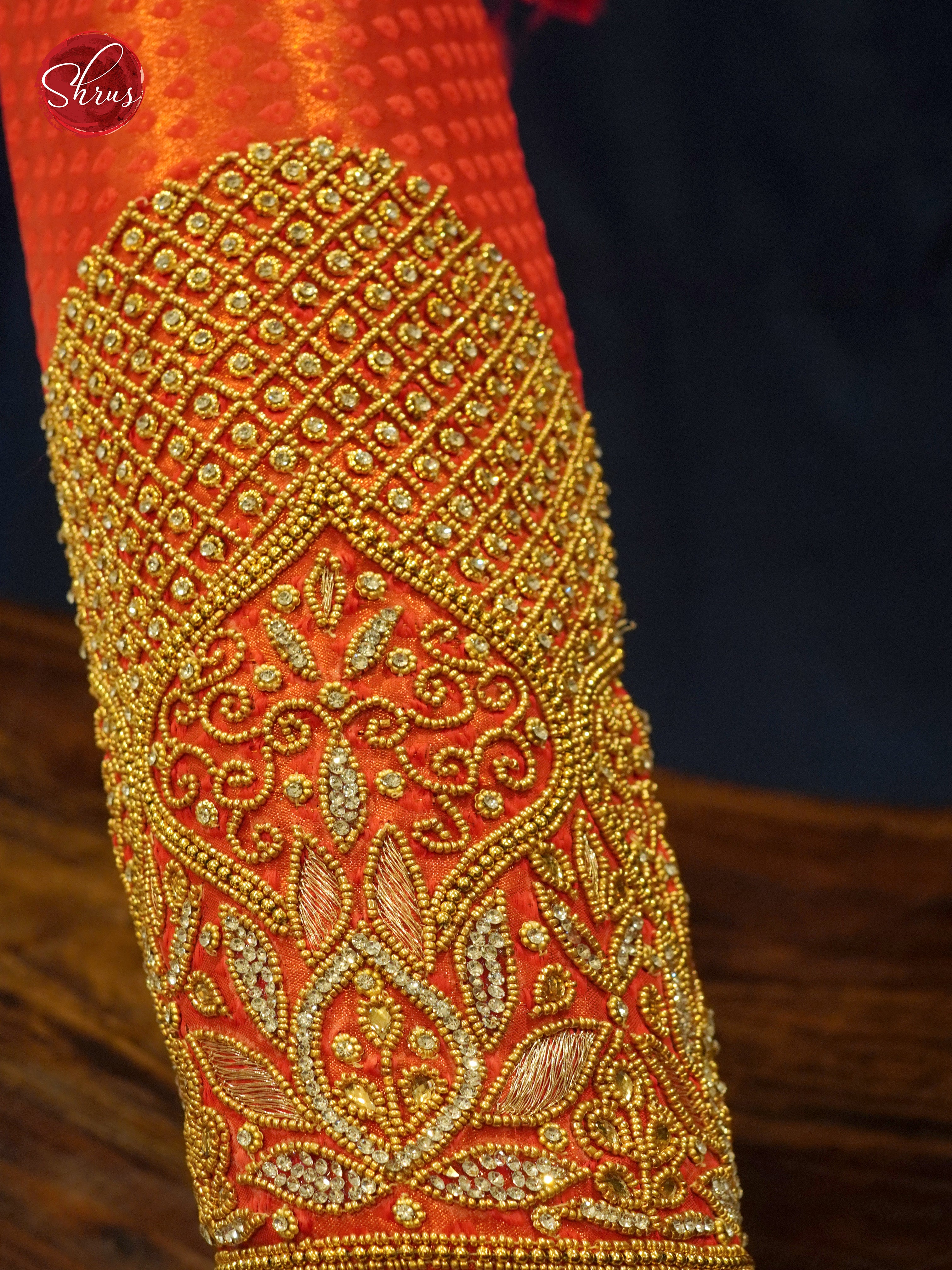 Orange - Aari Blouse - Shop on ShrusEternity.com