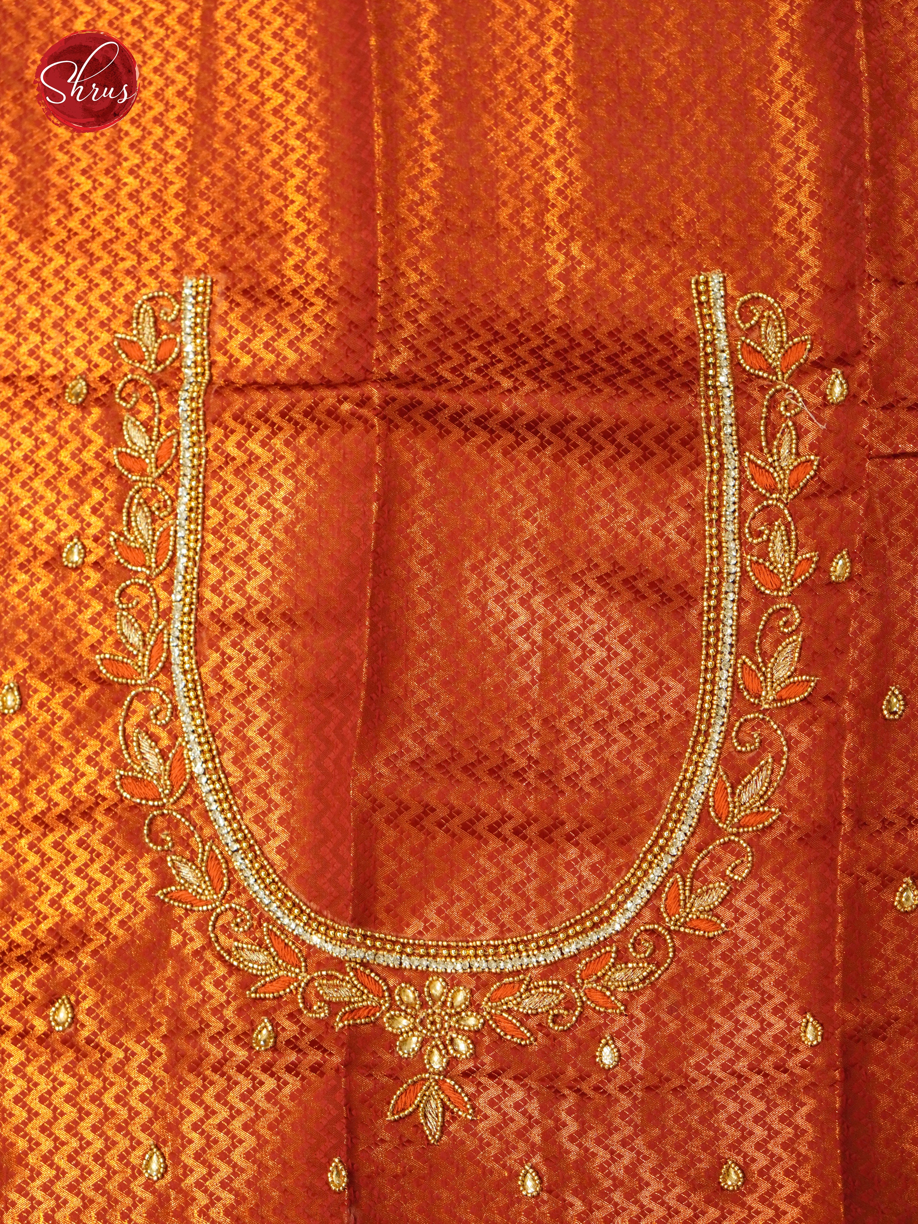 Orange - Aari Blouse - Shop on ShrusEternity.com