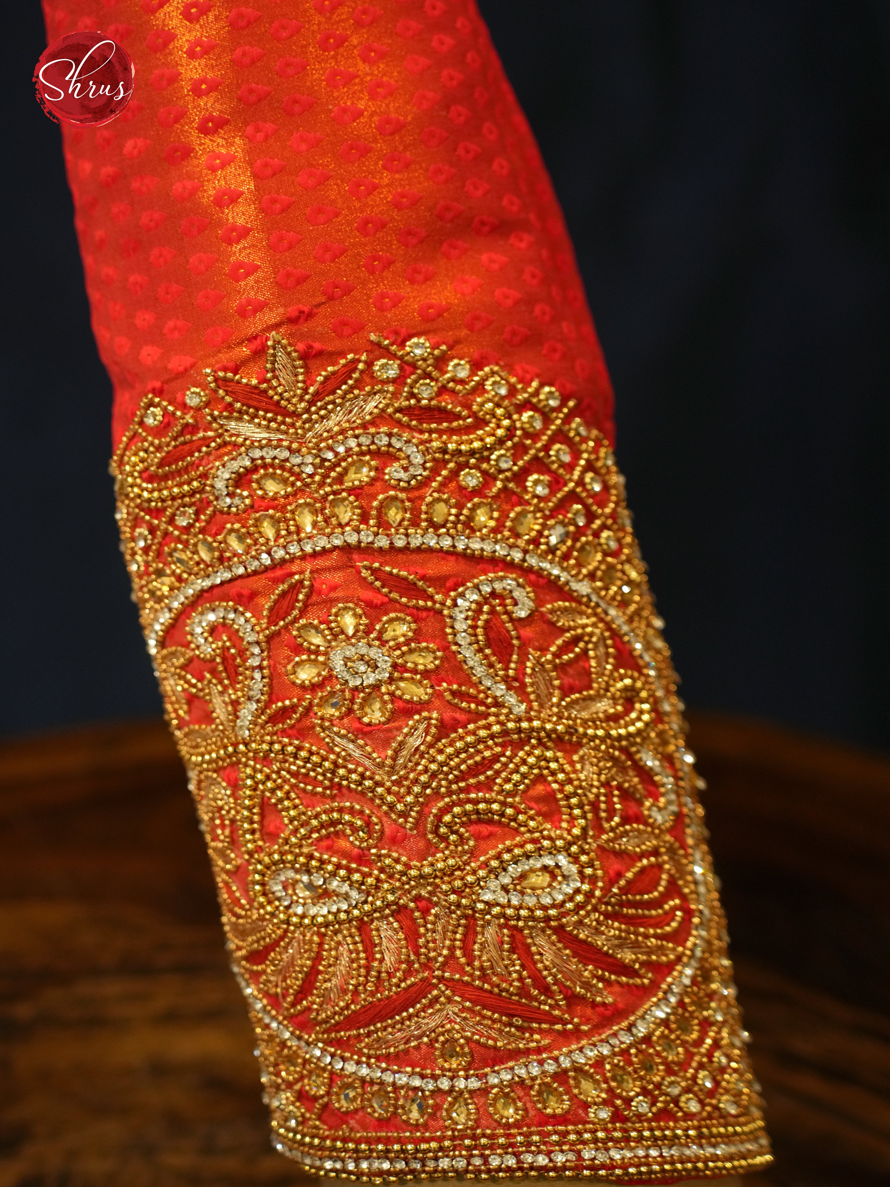 Orange - Aari Blouse - Shop on ShrusEternity.com