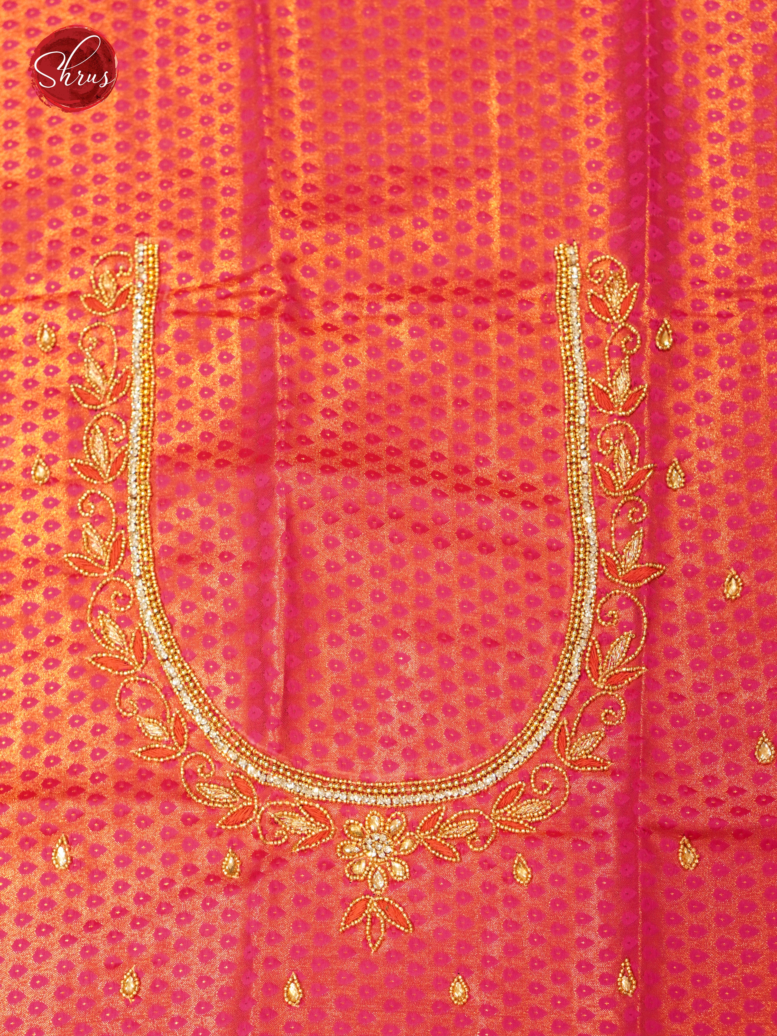 Orangish Pink - Aari Blouse - Shop on ShrusEternity.com