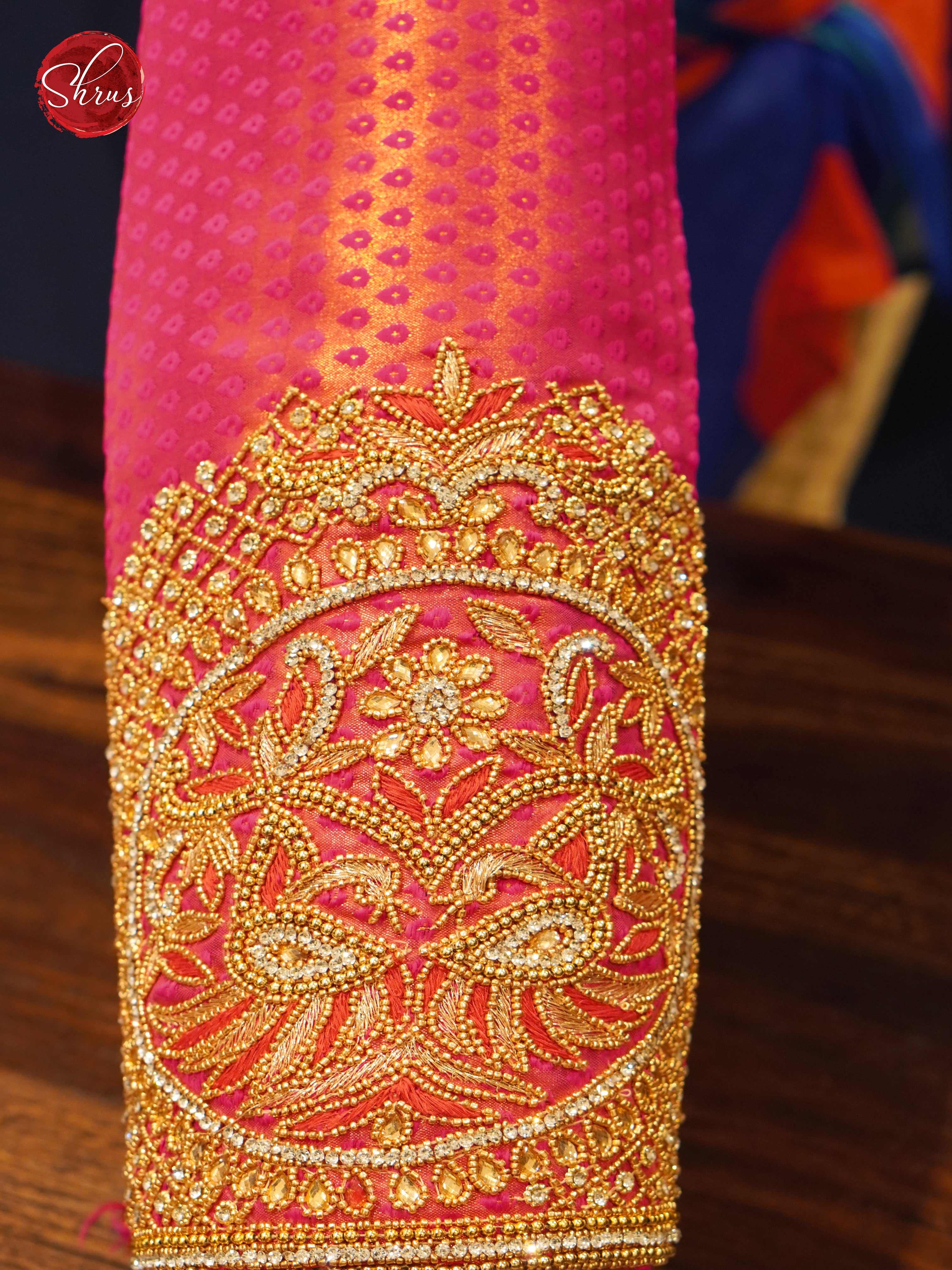 Orangish Pink - Aari Blouse - Shop on ShrusEternity.com