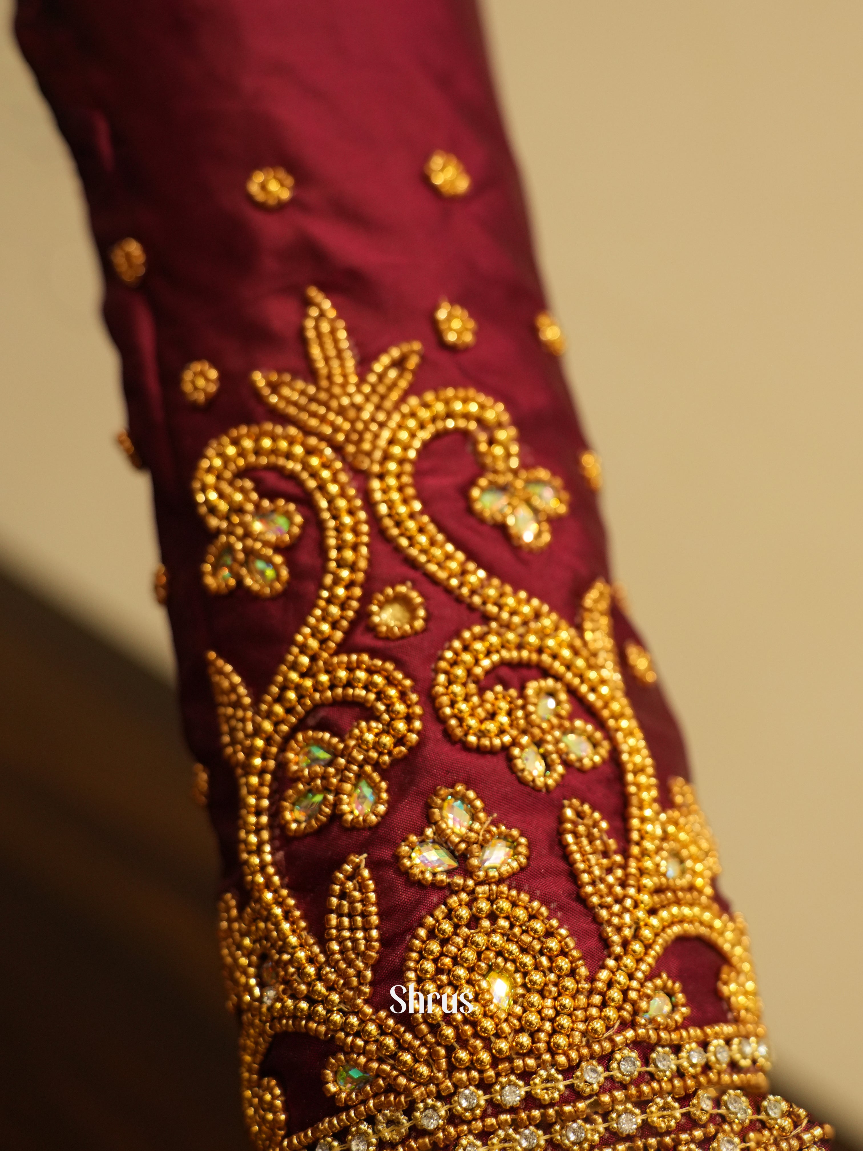 Maroon - Aari Blouse - Shop on ShrusEternity.com