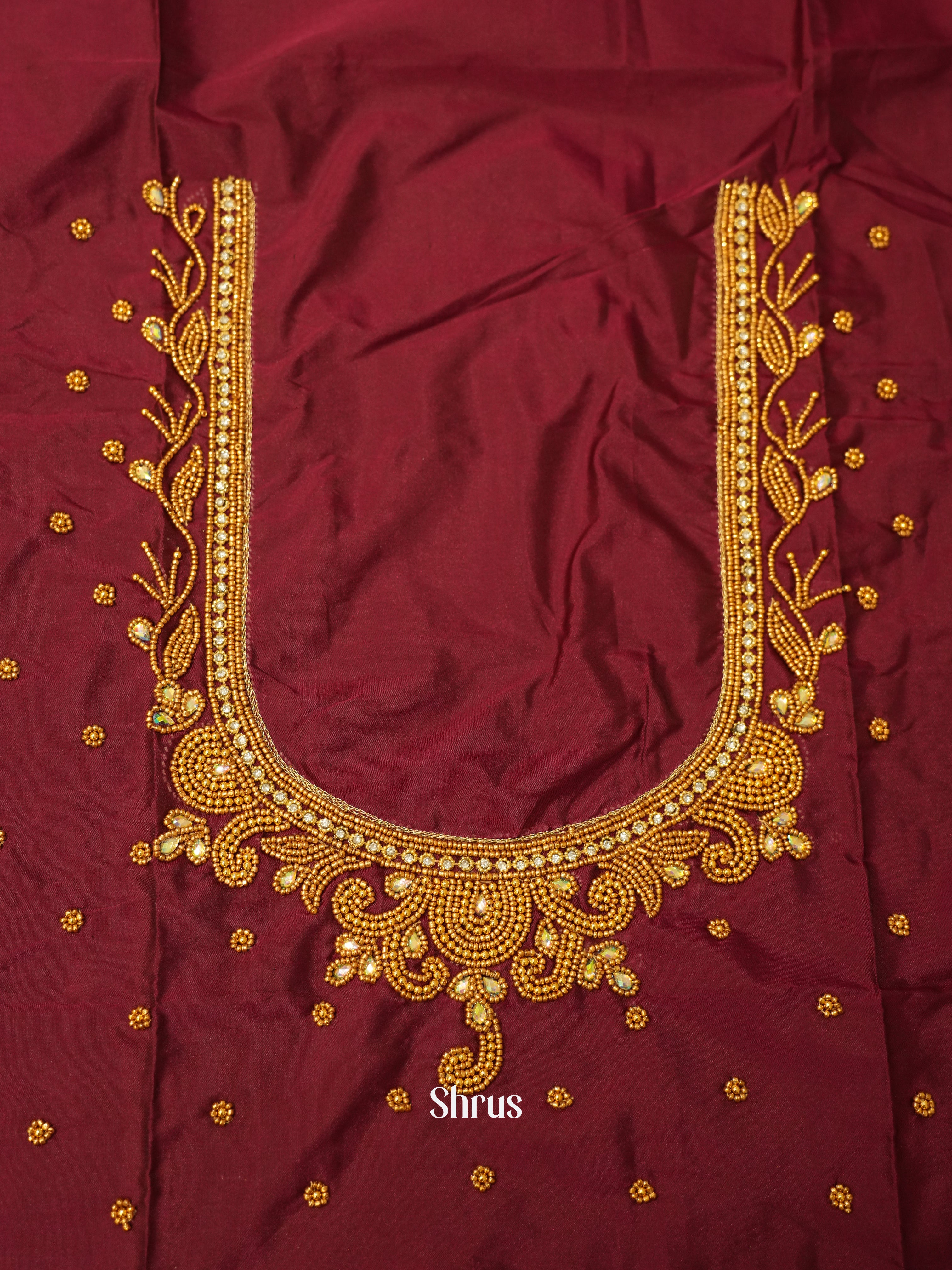 Maroon - Aari Blouse - Shop on ShrusEternity.com