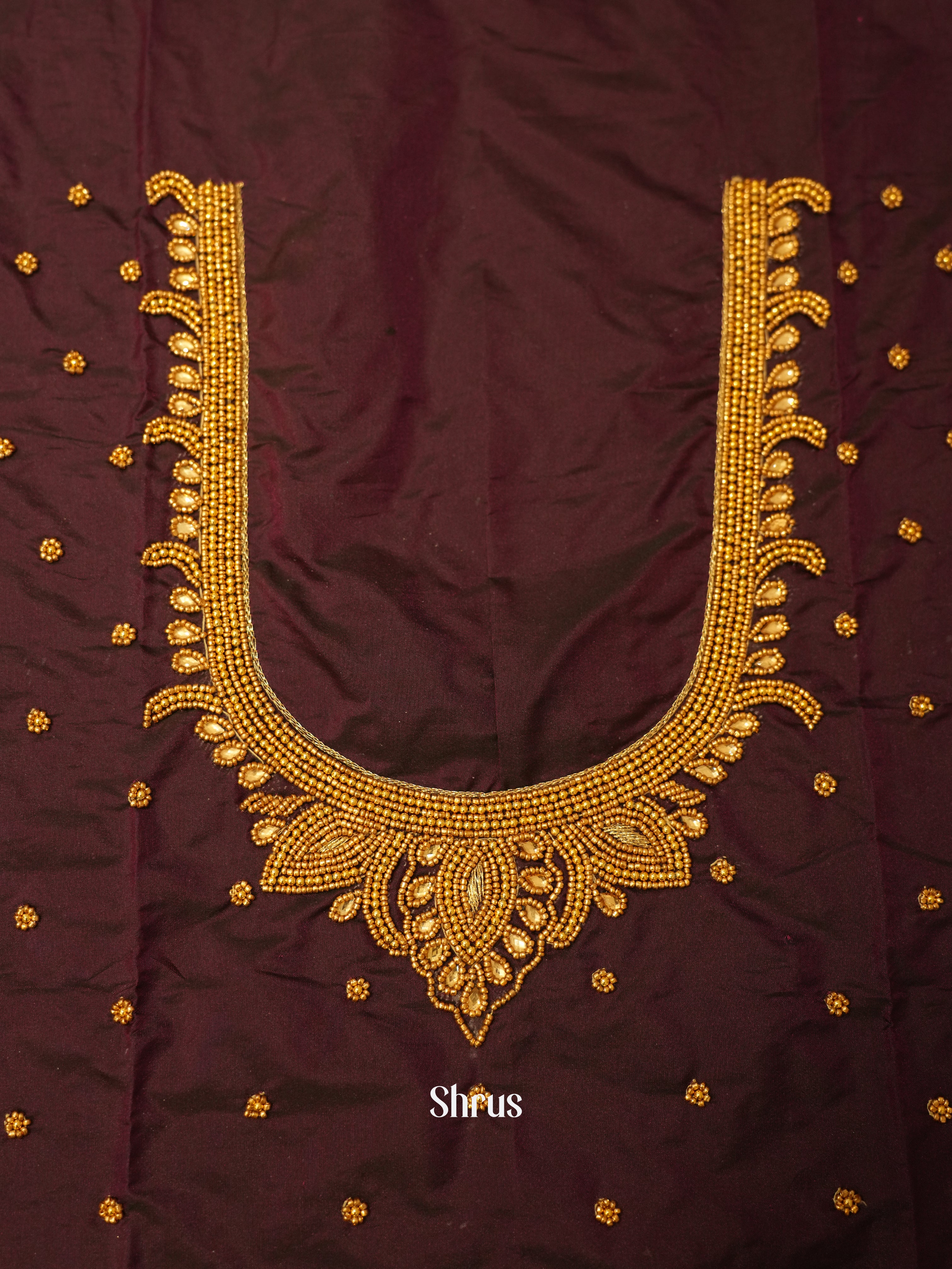 Wine - Aari Blouse - Shop on ShrusEternity.com