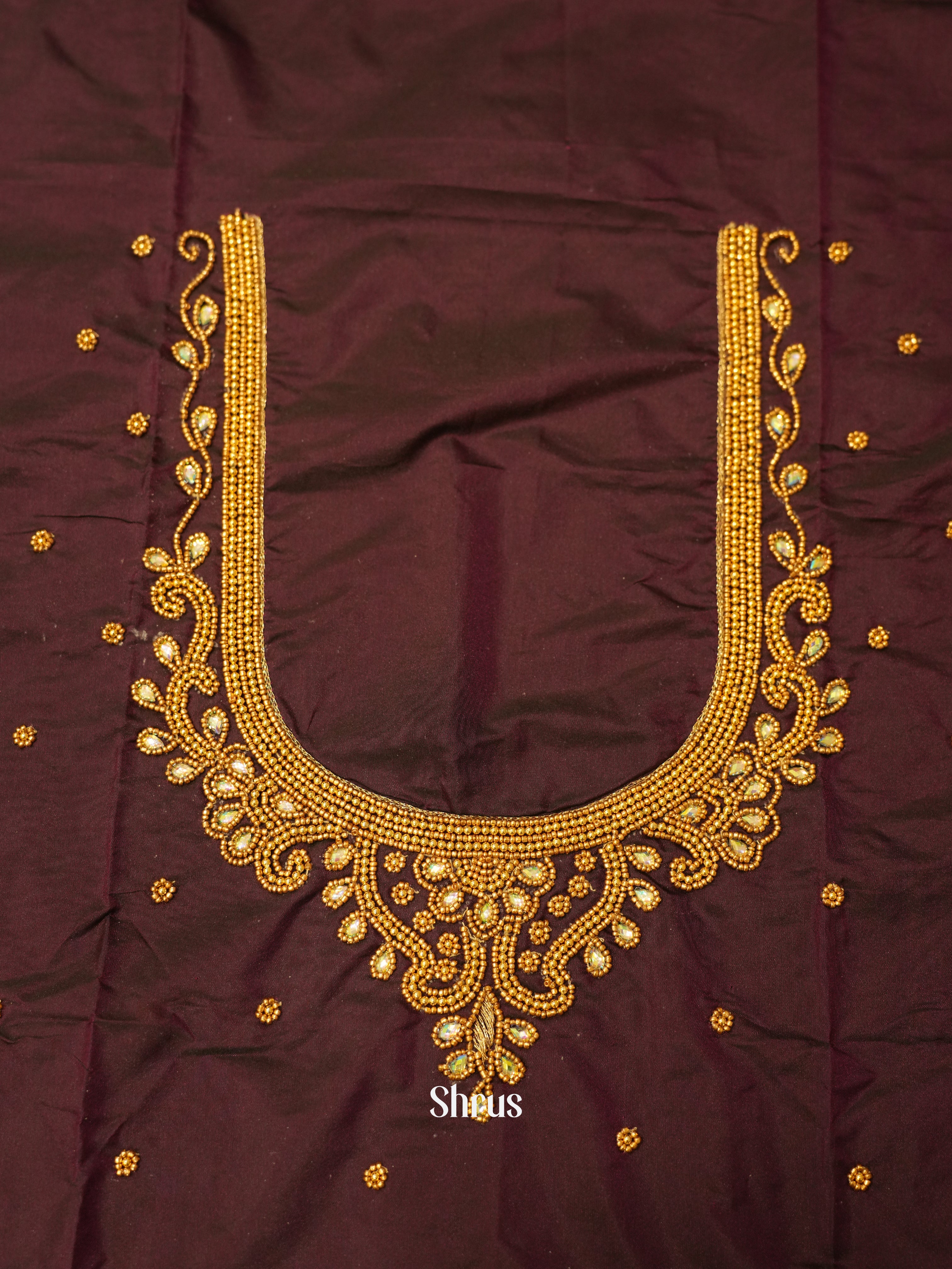Wine - Aari Blouse - Shop on ShrusEternity.com