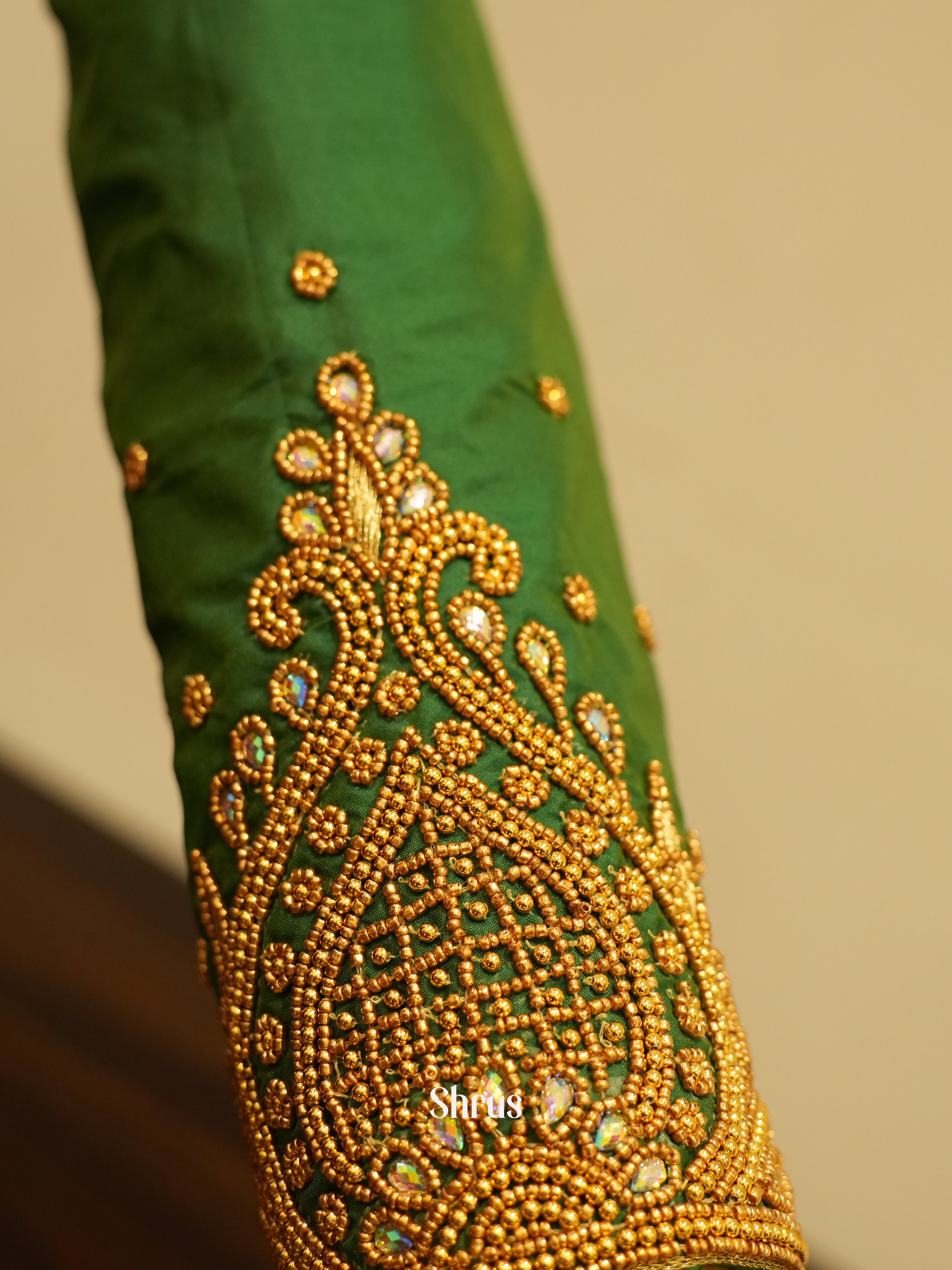 Green - Aari Blouse - Shop on ShrusEternity.com