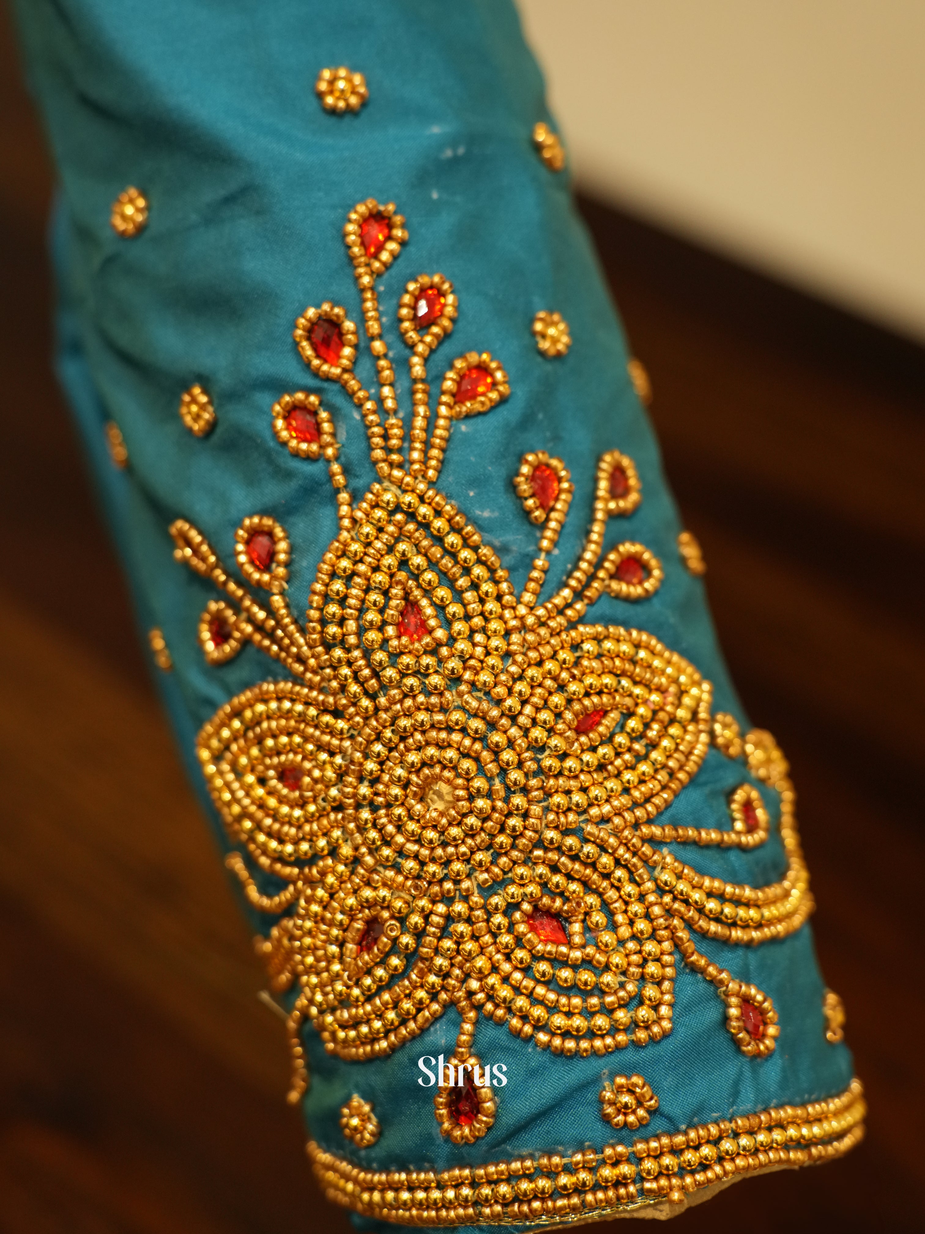 Blue - Aari Blouse - Shop on ShrusEternity.com