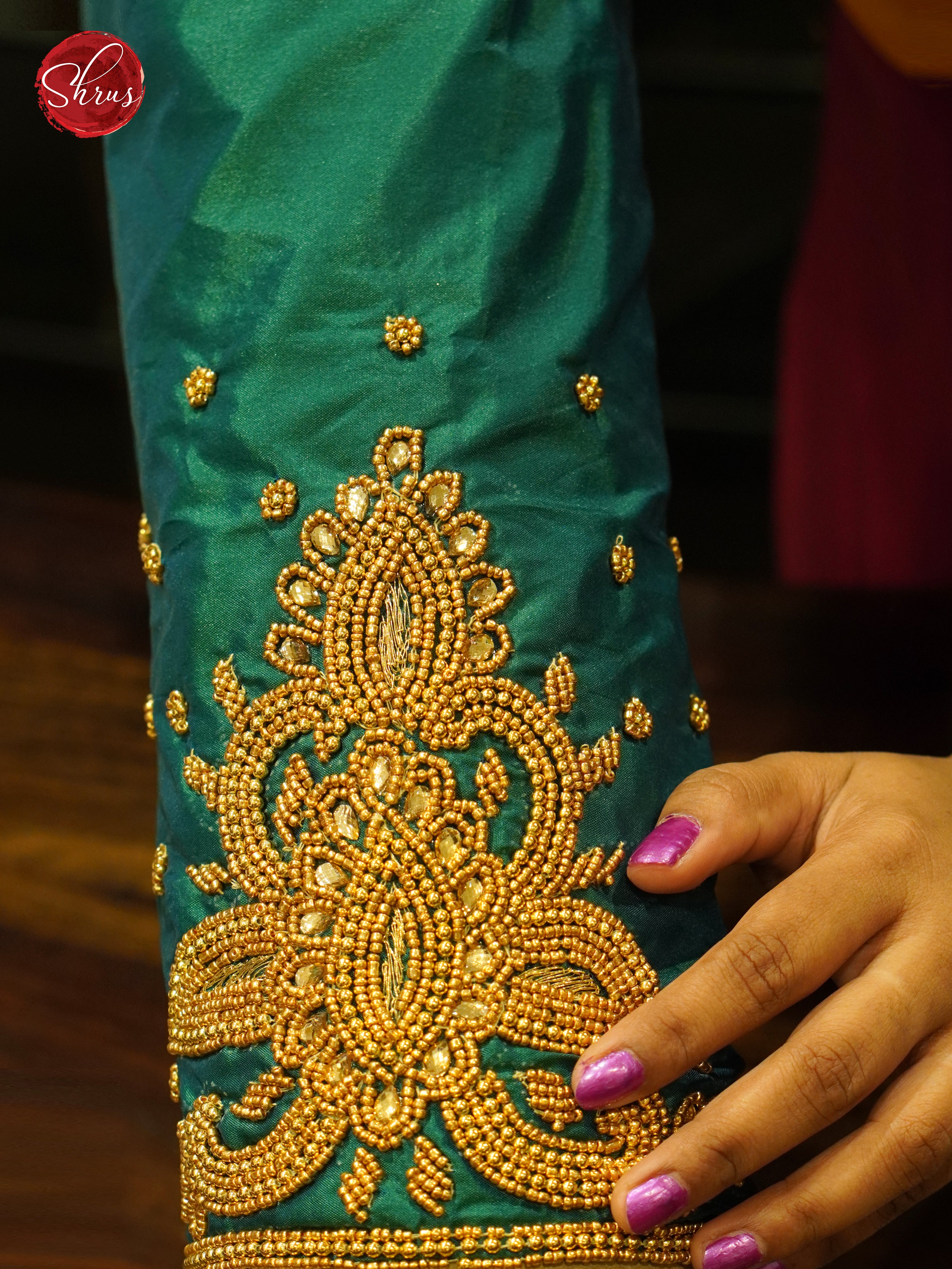 Green - Aari Blouse - Shop on ShrusEternity.com