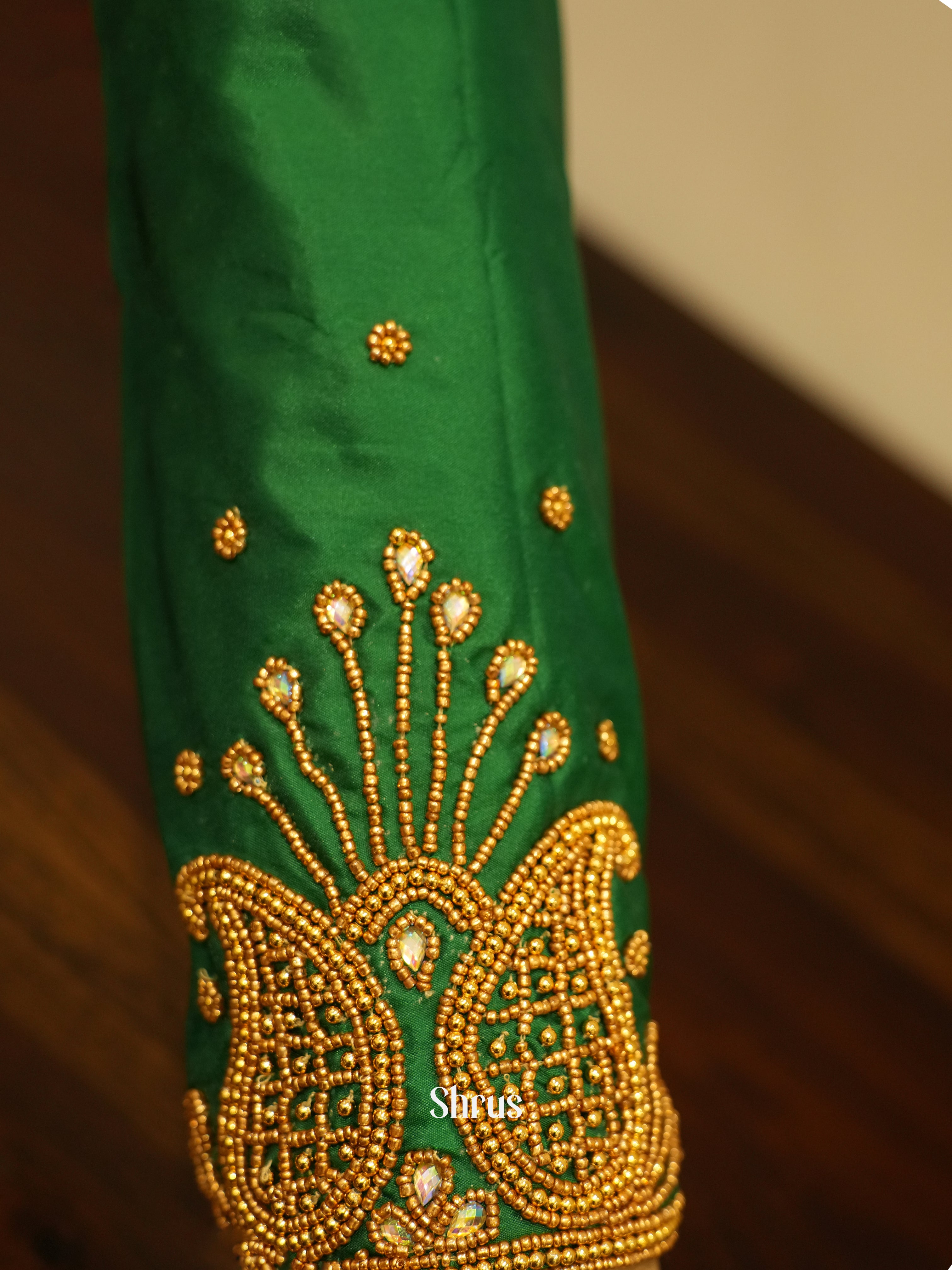Green - Aari Blouse - Shop on ShrusEternity.com
