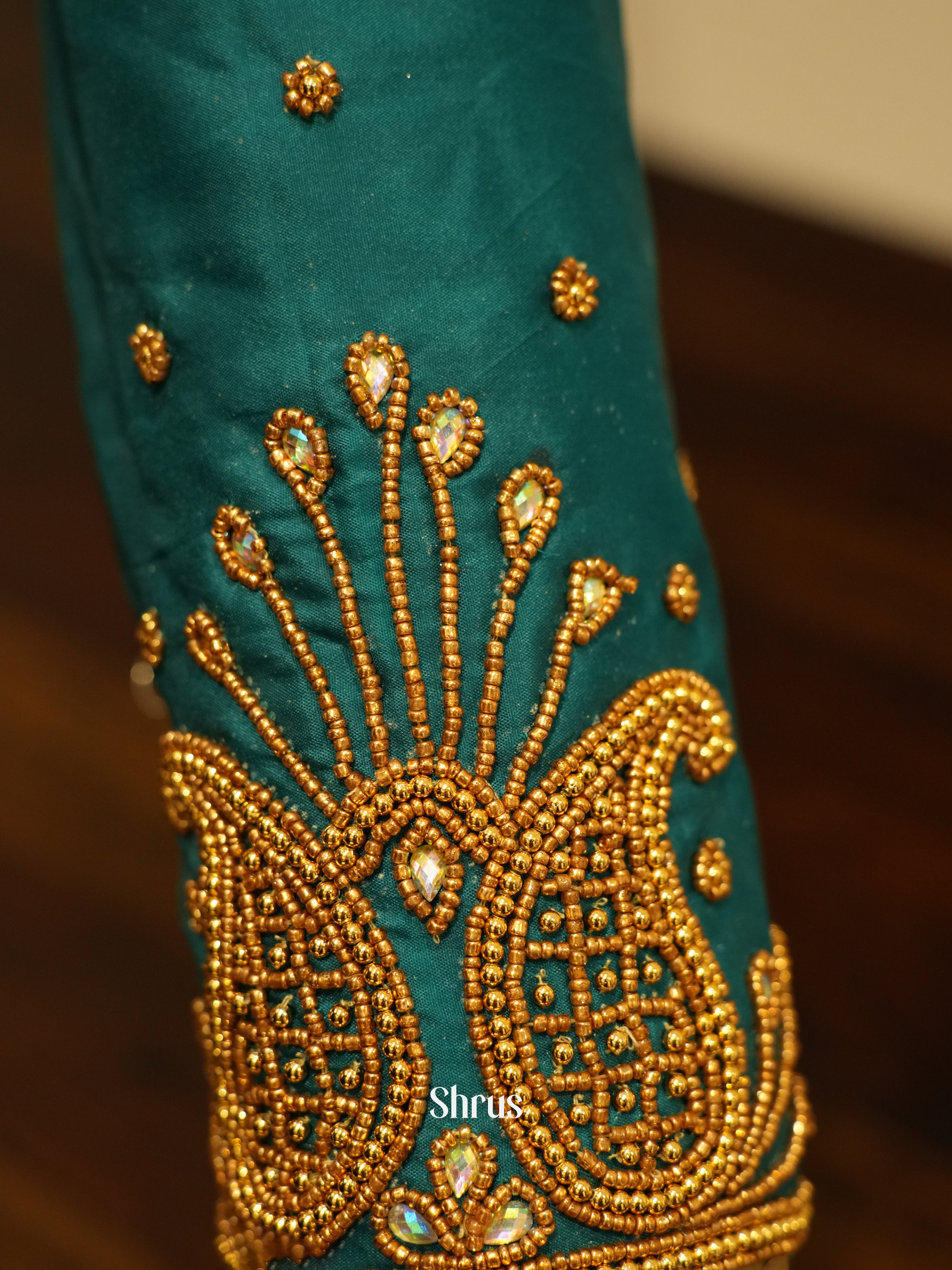 Green - Aari Blouse - Shop on ShrusEternity.com