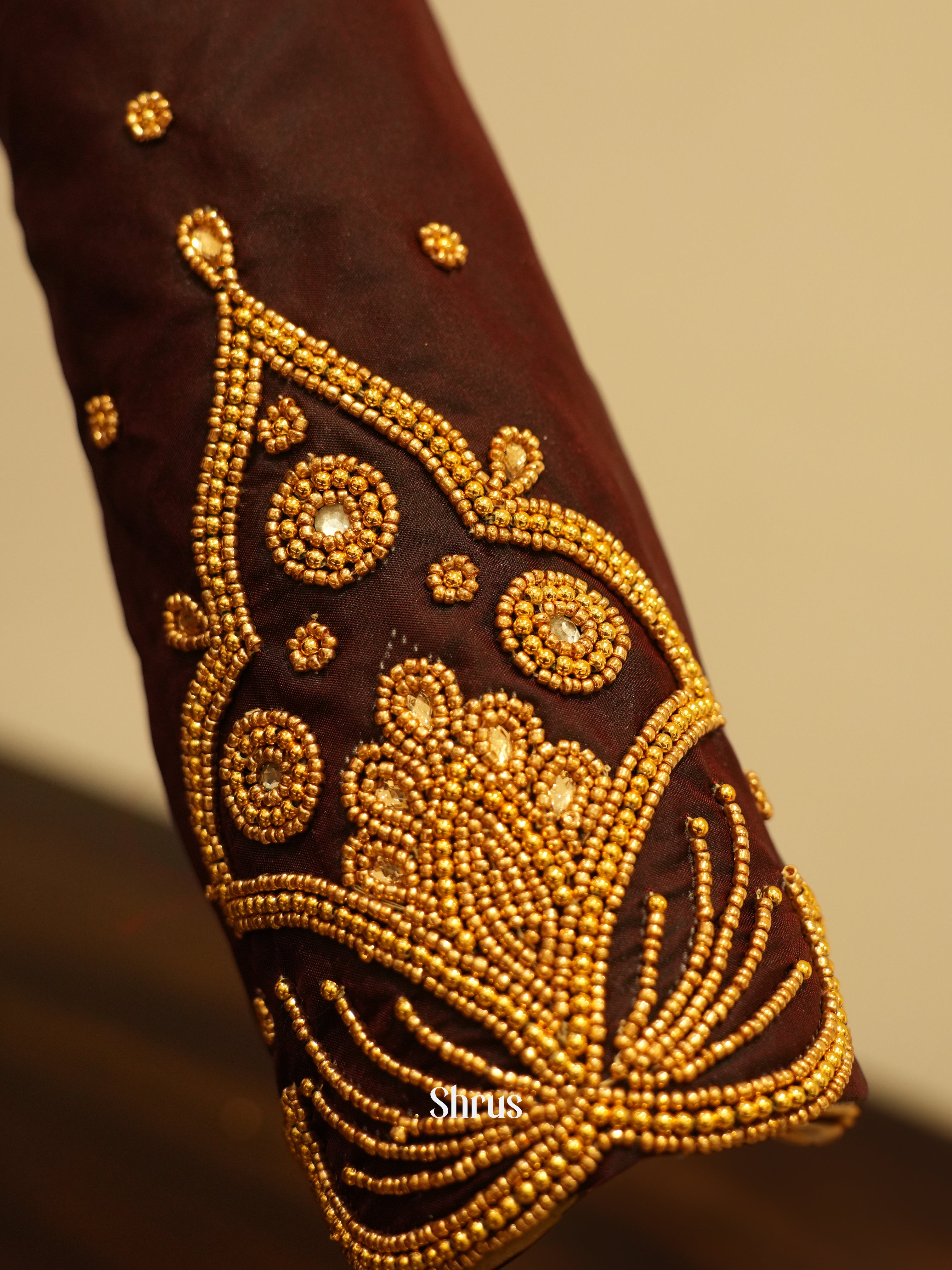 Brown - Aari Blouse - Shop on ShrusEternity.com