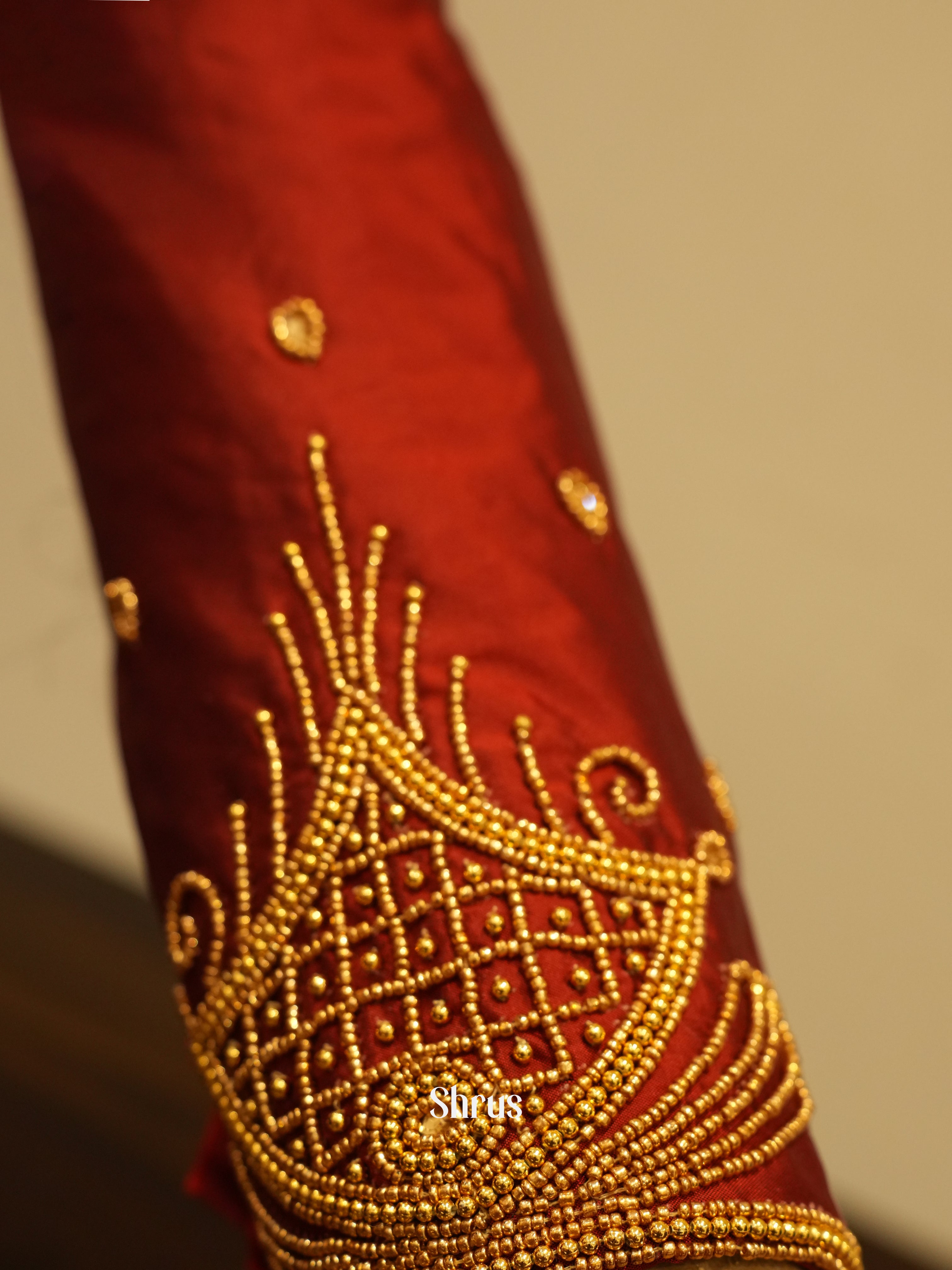 brick Red - Aari Blouse - Shop on ShrusEternity.com