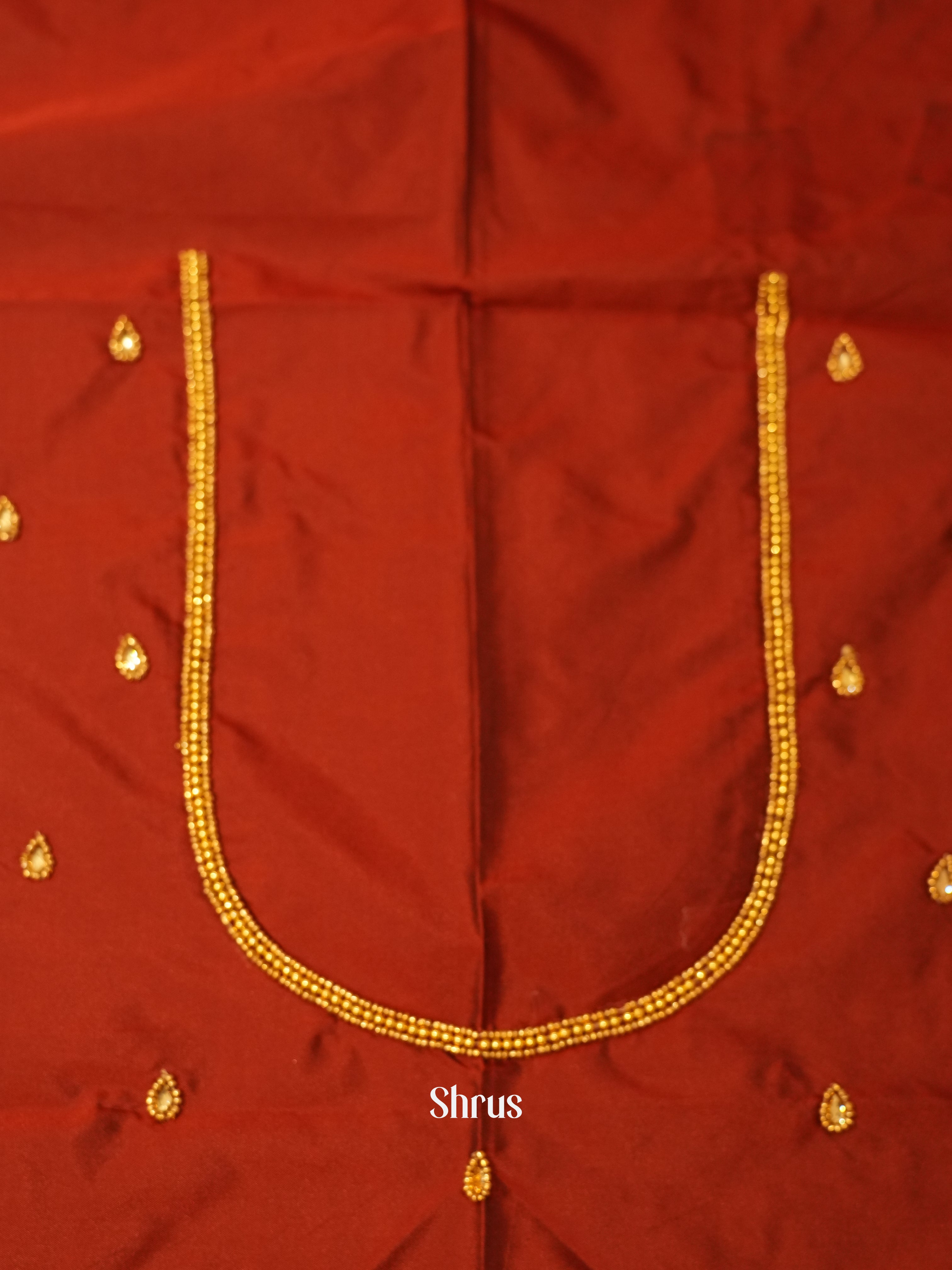 brick Red - Aari Blouse - Shop on ShrusEternity.com