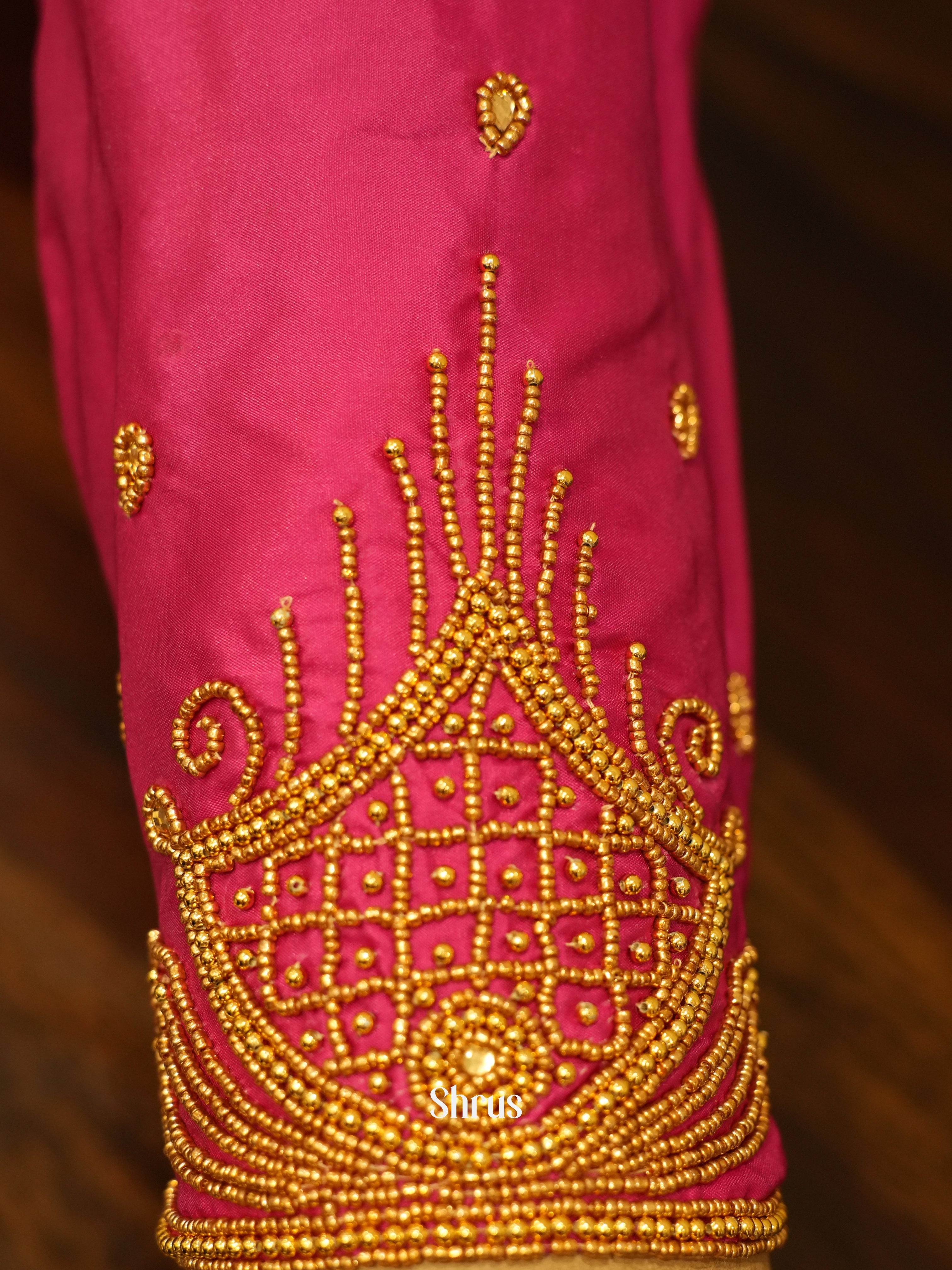 Pink - Aari Blouse - Shop on ShrusEternity.com