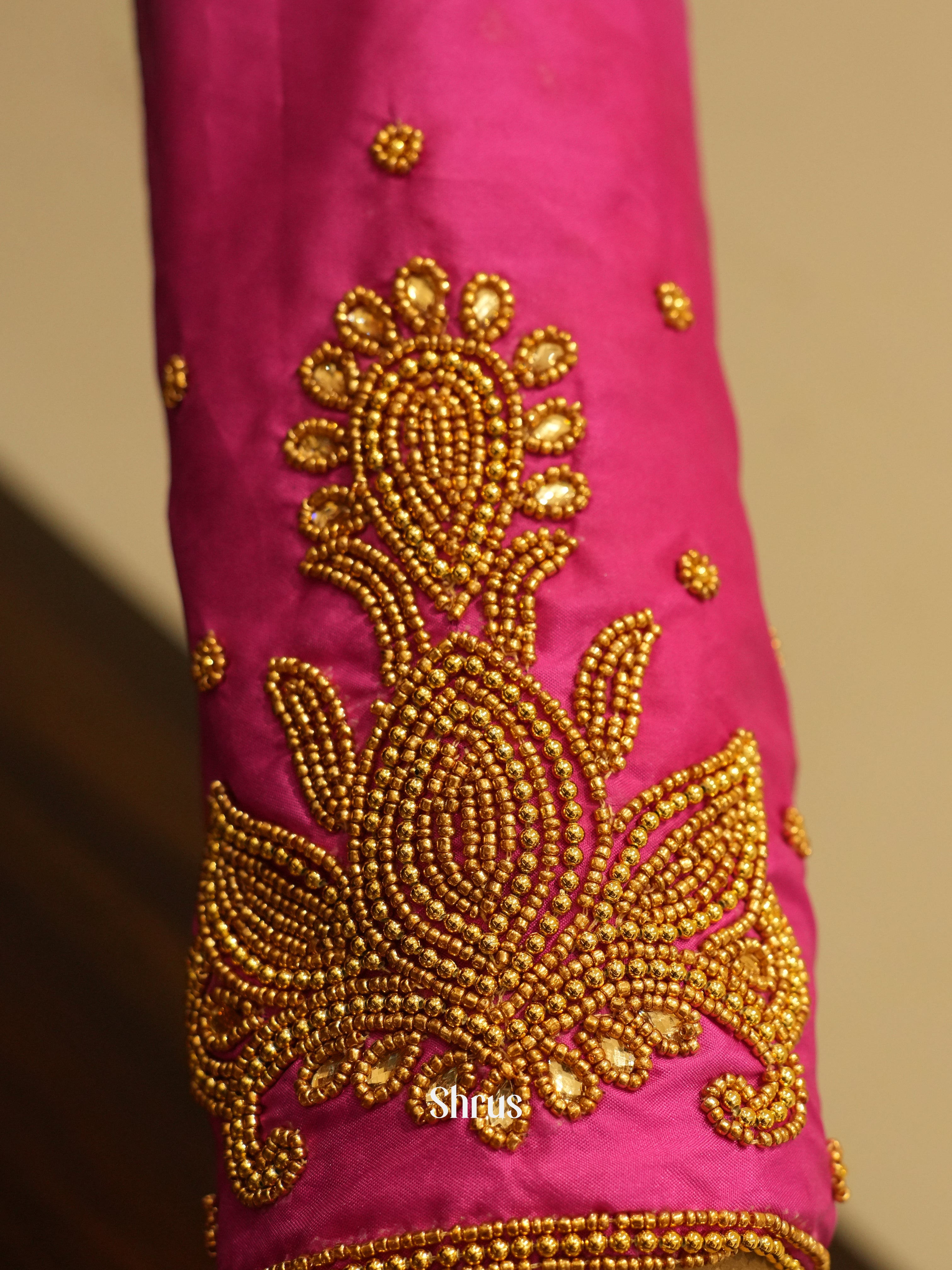 Pink - Aari Blouse - Shop on ShrusEternity.com