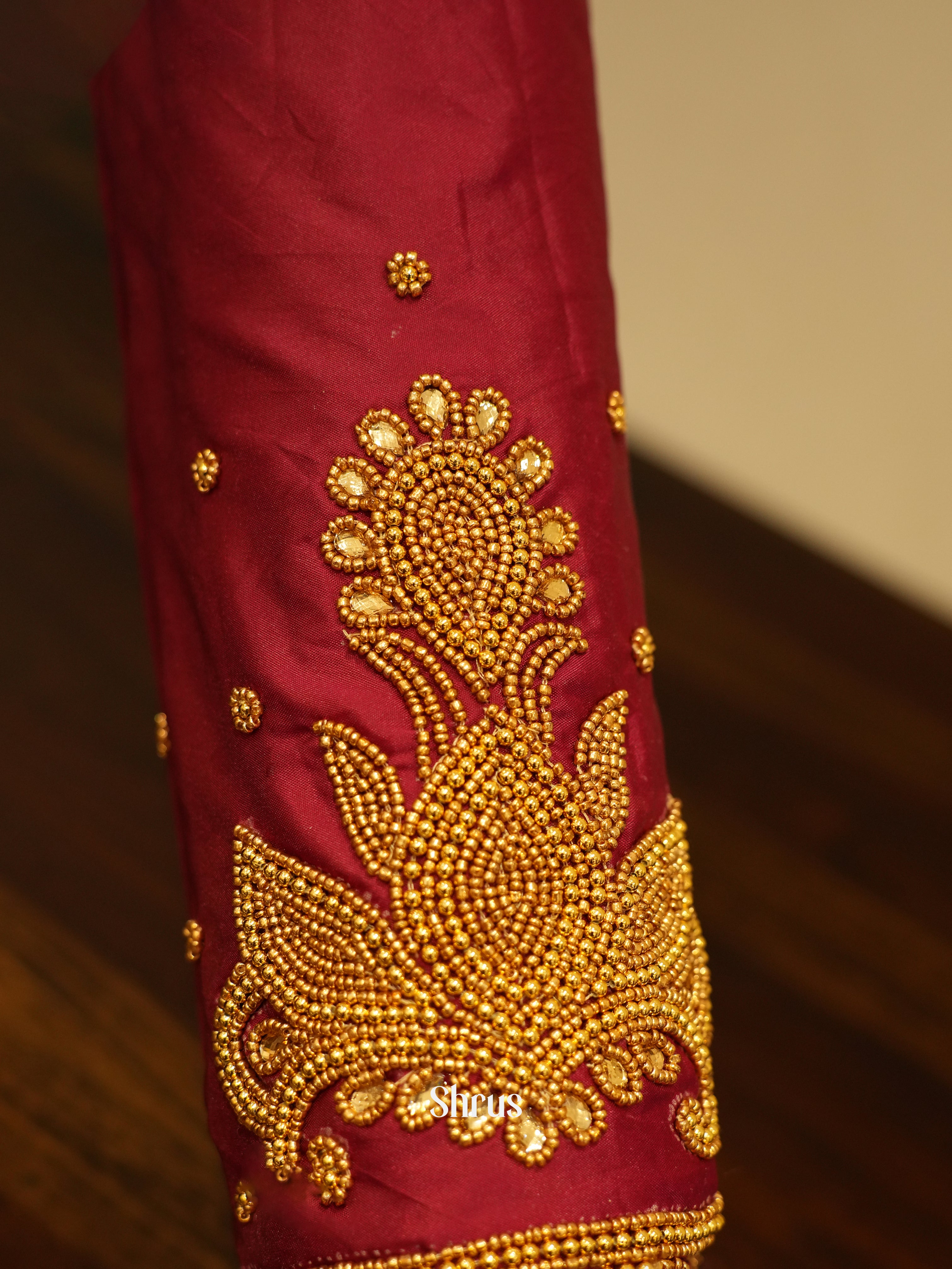 Maroon - Aari Blouse - Shop on ShrusEternity.com