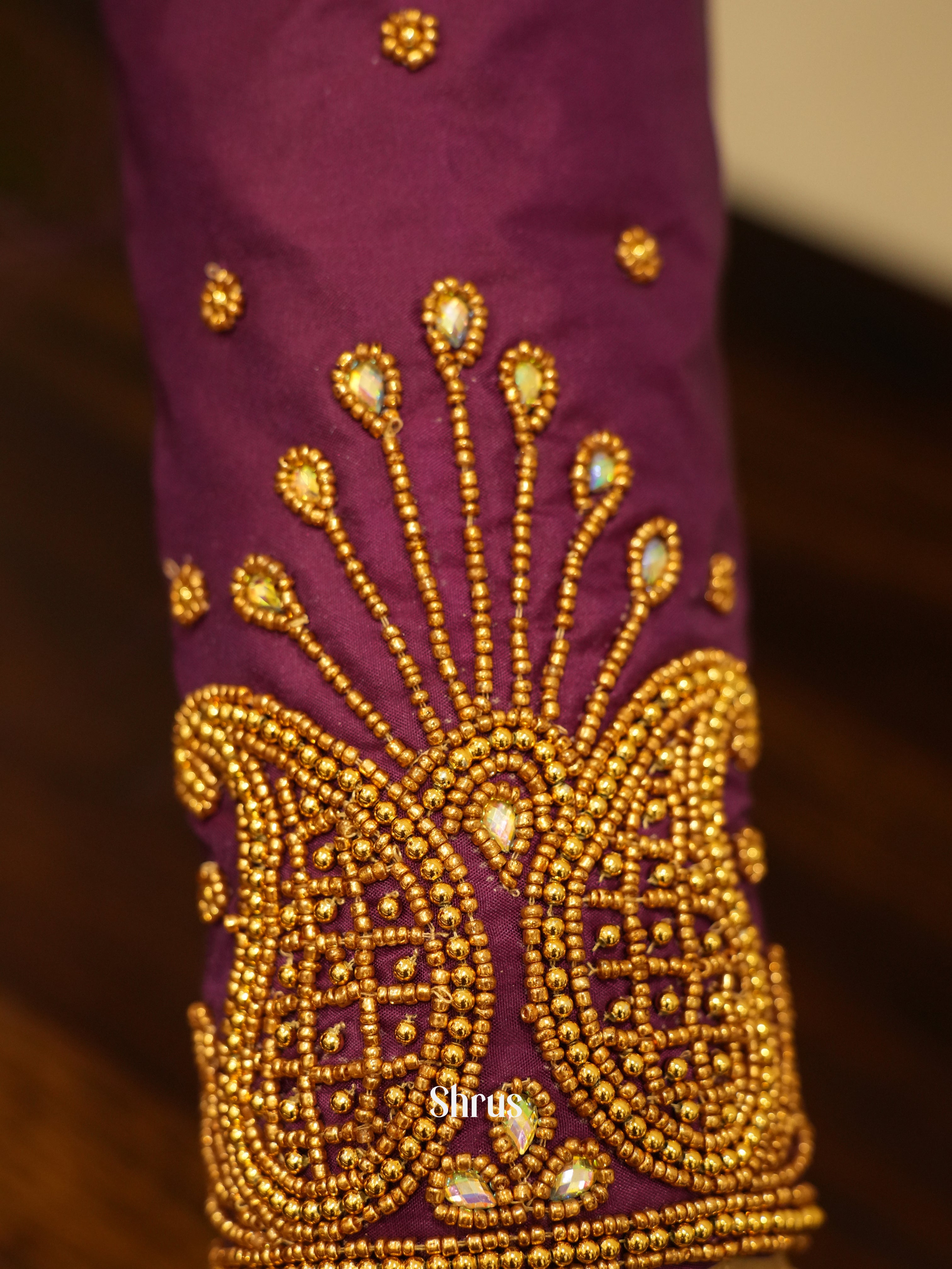 Purple - Aari Blouse - Shop on ShrusEternity.com