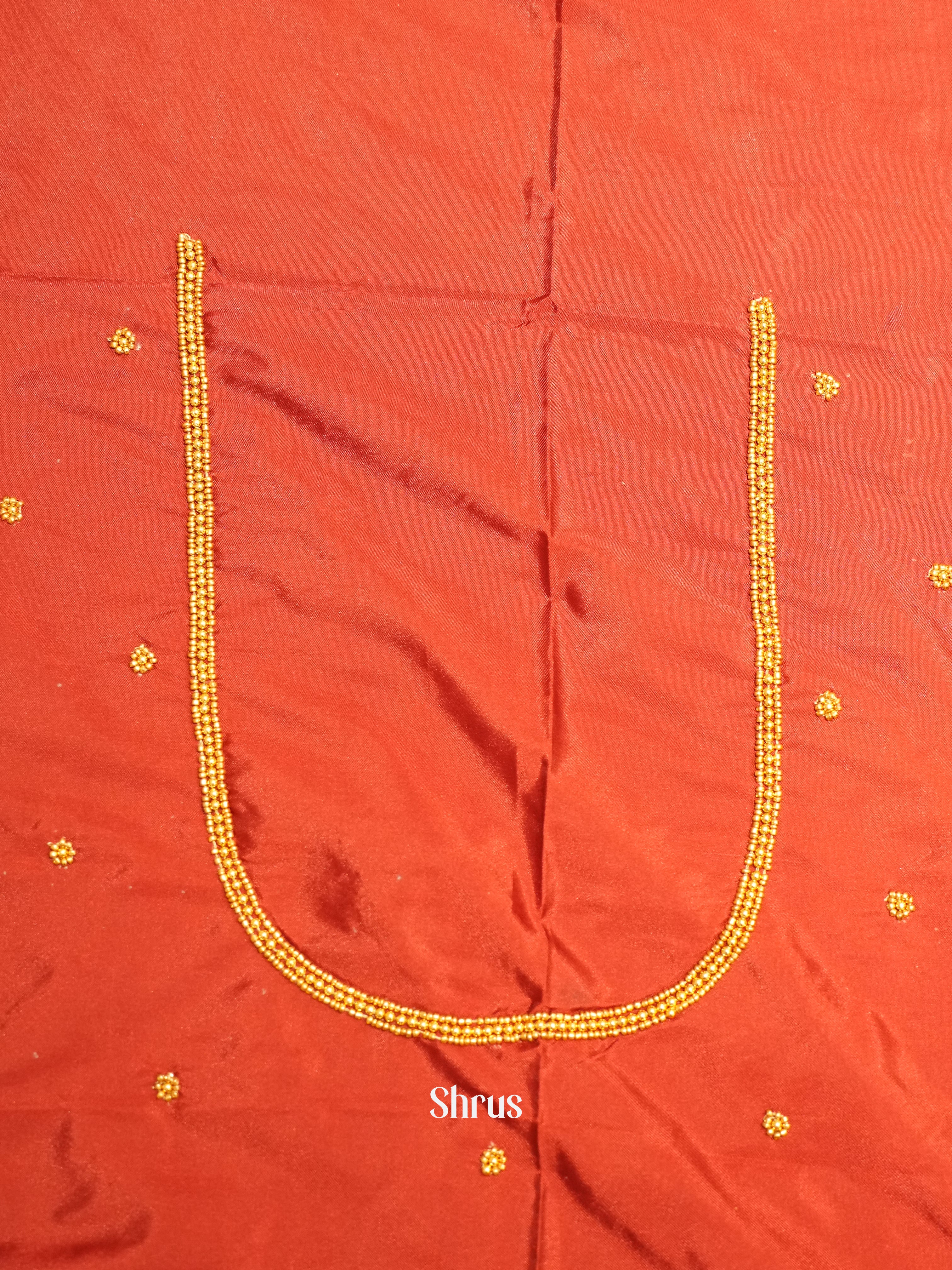 Orange - Aari Blouse - Shop on ShrusEternity.com